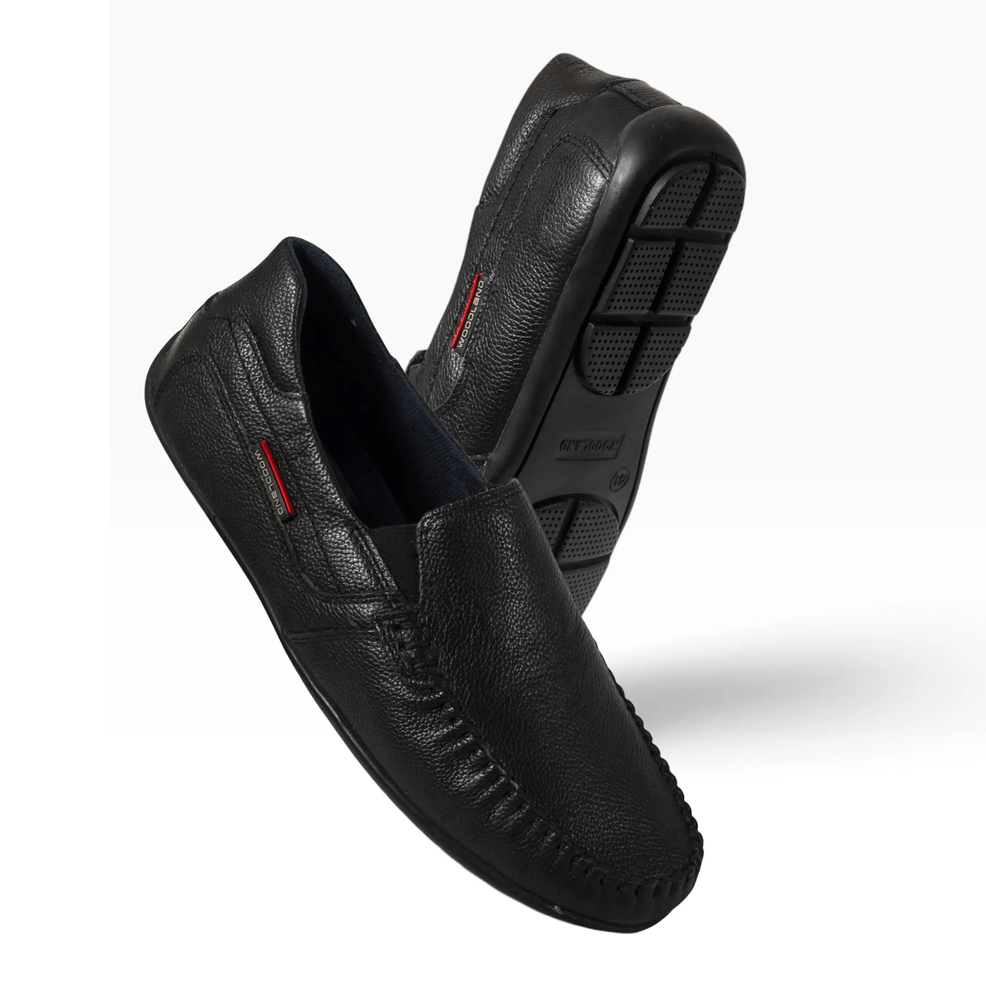 Woodland Men Black Softy Milled Casual Lace-Up Shoes - Thumbnail 6