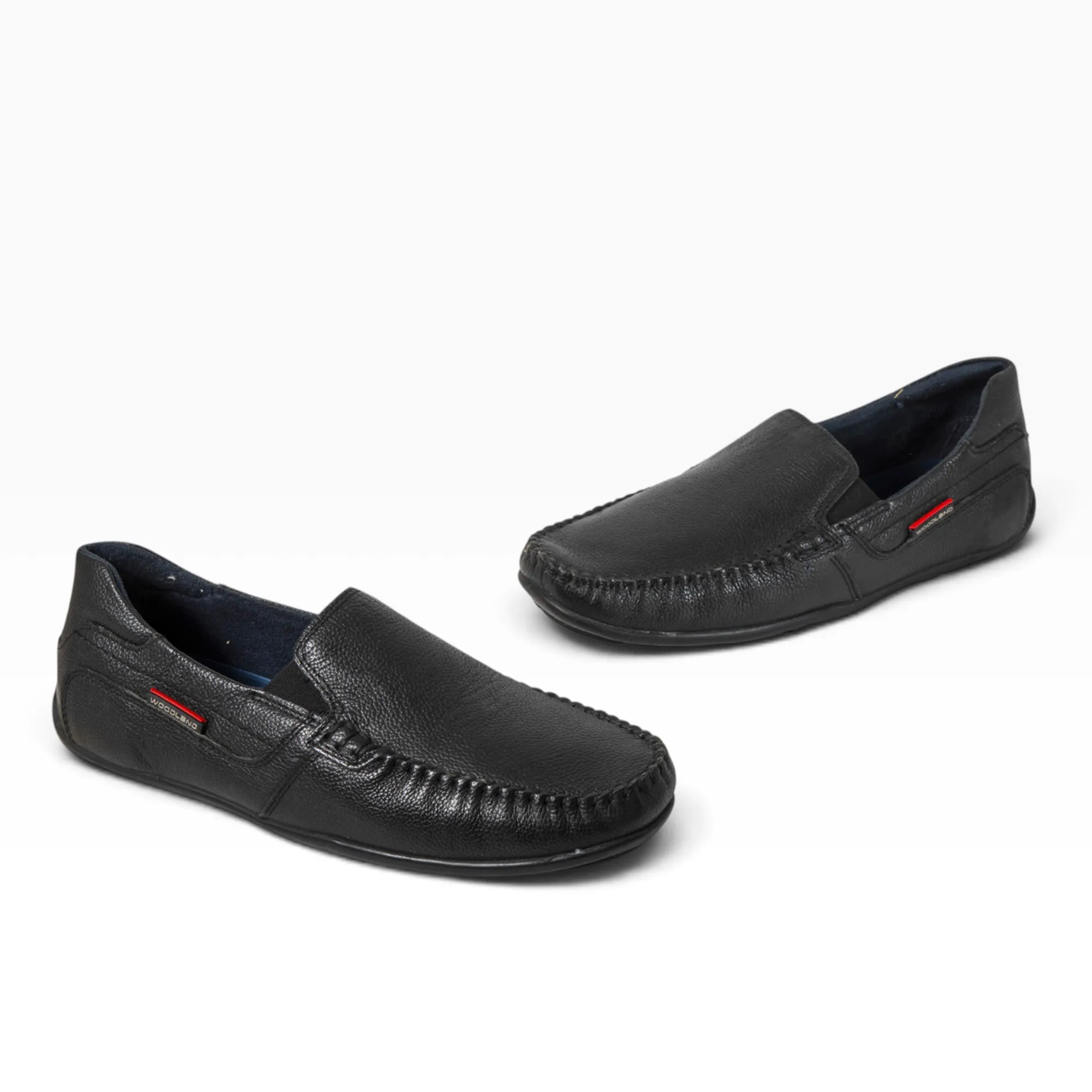 Woodland Men Black Softy Milled Casual Lace-Up Shoes - Thumbnail 8