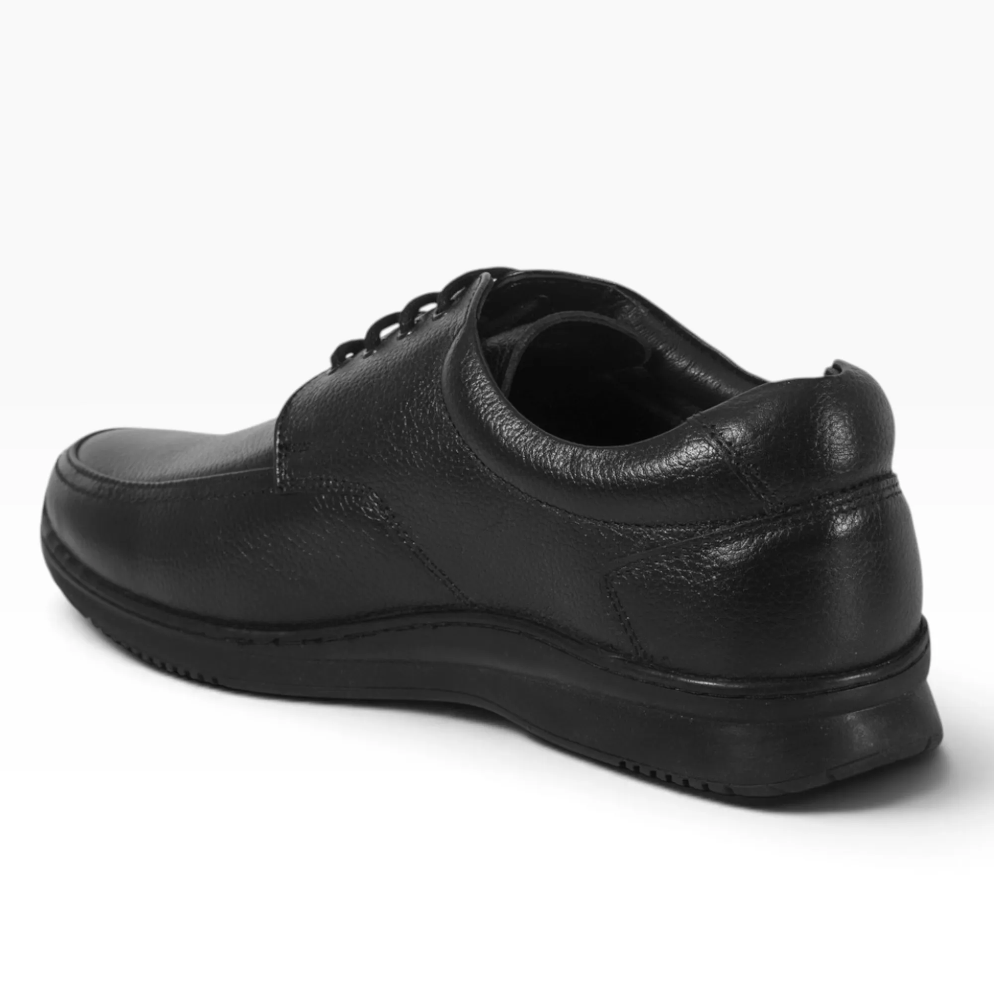 Woodland Men Softy Milled Black Leather Casual Lace-Up Shoe - Thumbnail 4