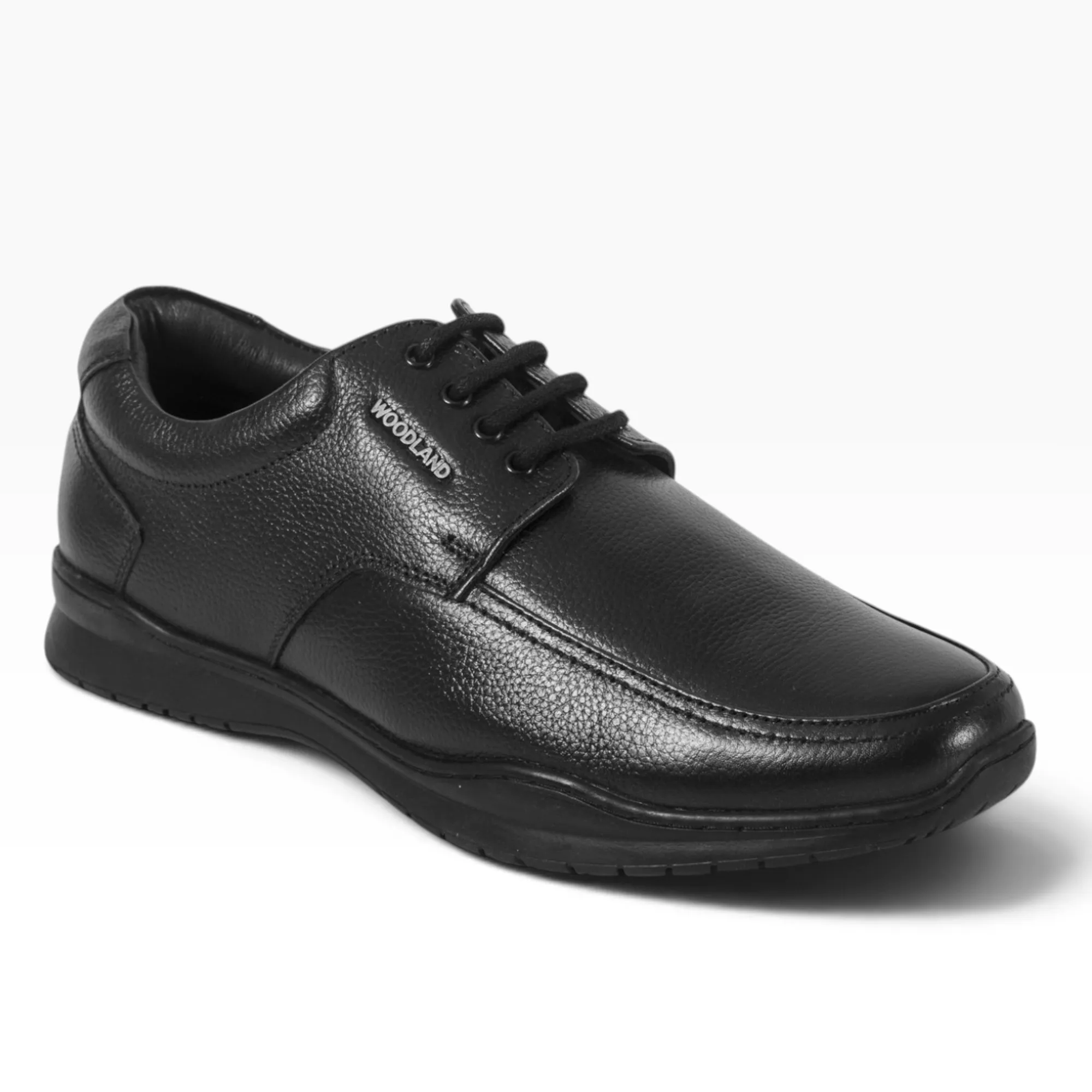 Woodland Men Softy Milled Black Leather Casual Lace-Up Shoe - Thumbnail 9