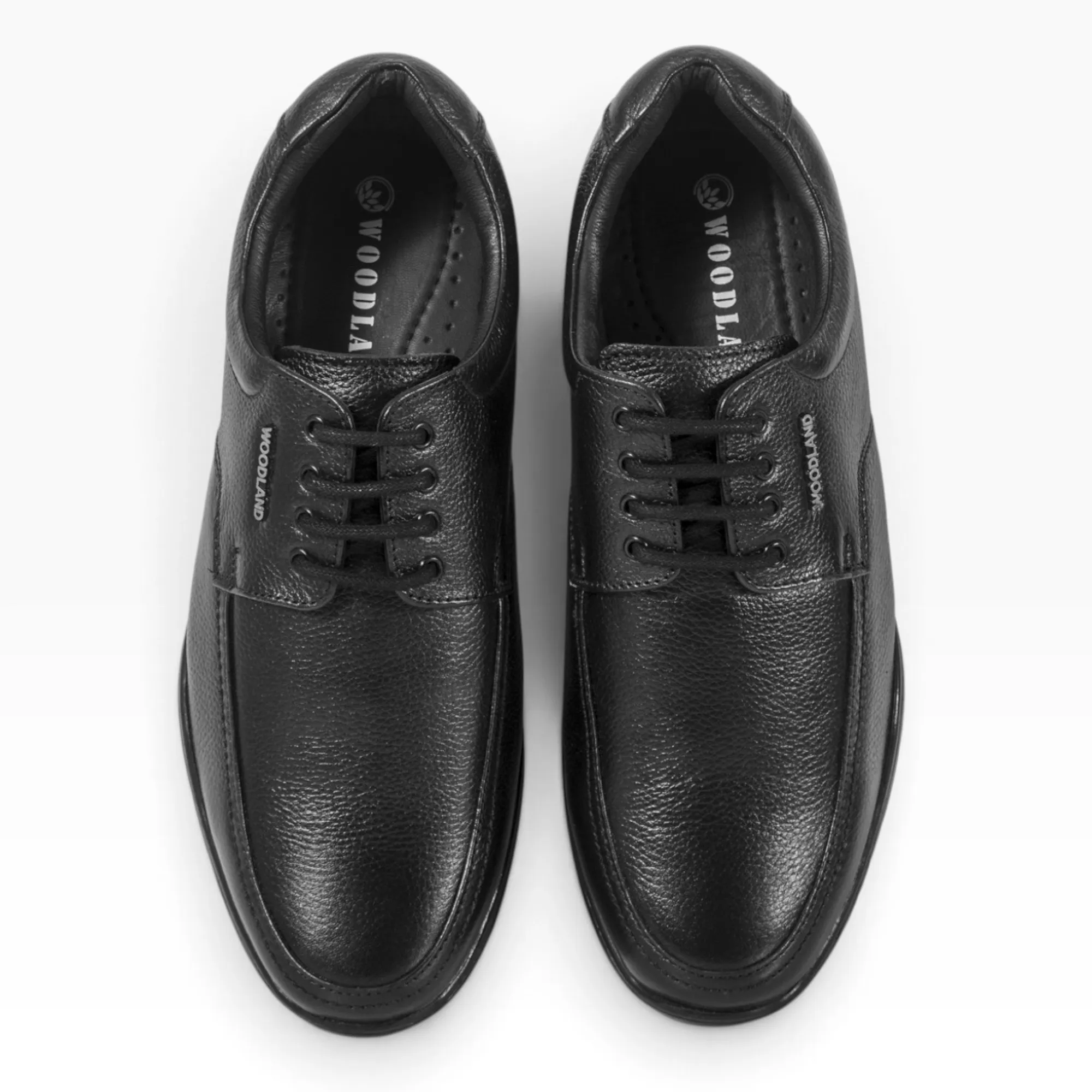 Woodland Men Softy Milled Black Leather Casual Lace-Up Shoe - Thumbnail 14
