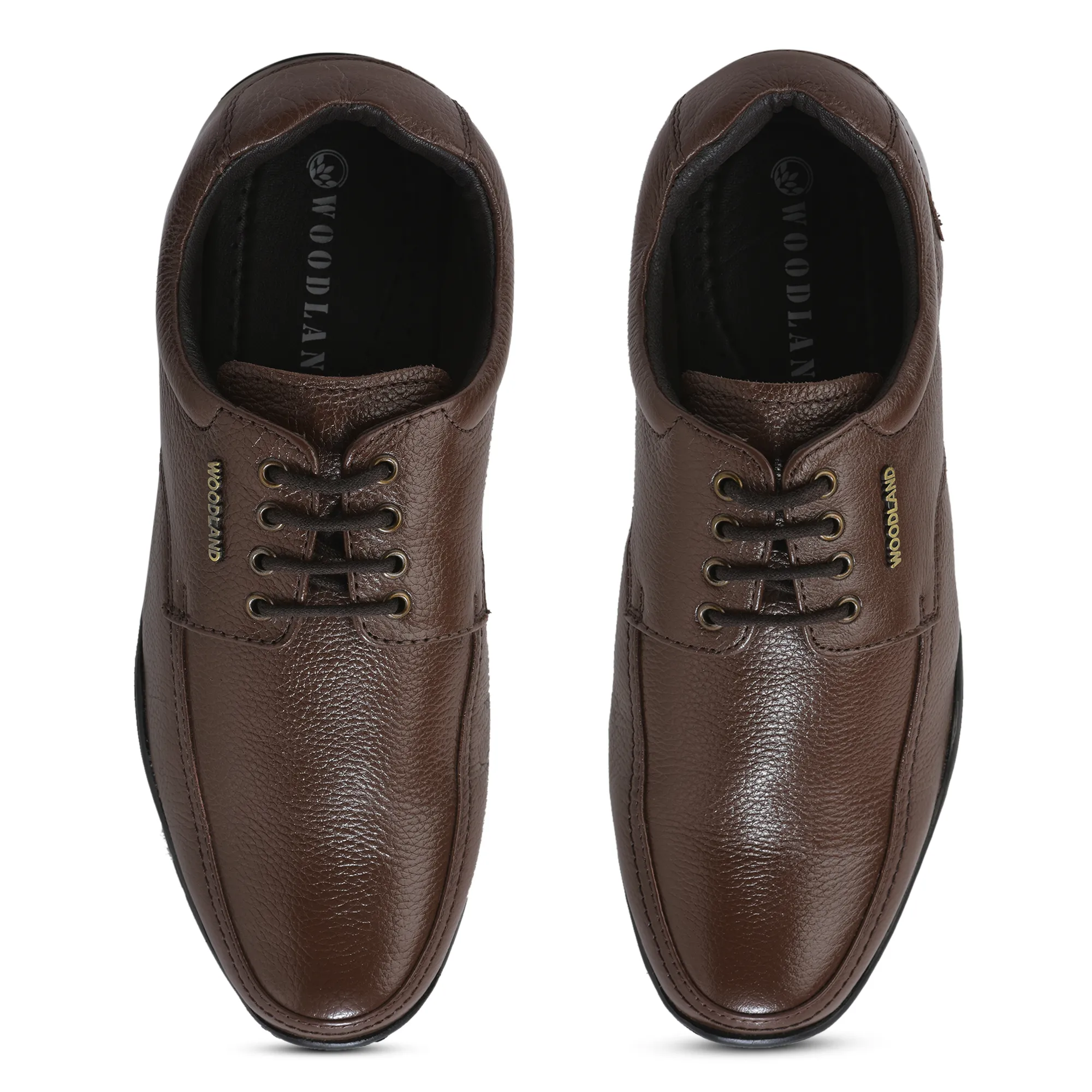 Woodland Men Softy Milled Brown Leather Casual Lace-Up Shoe - Thumbnail 5