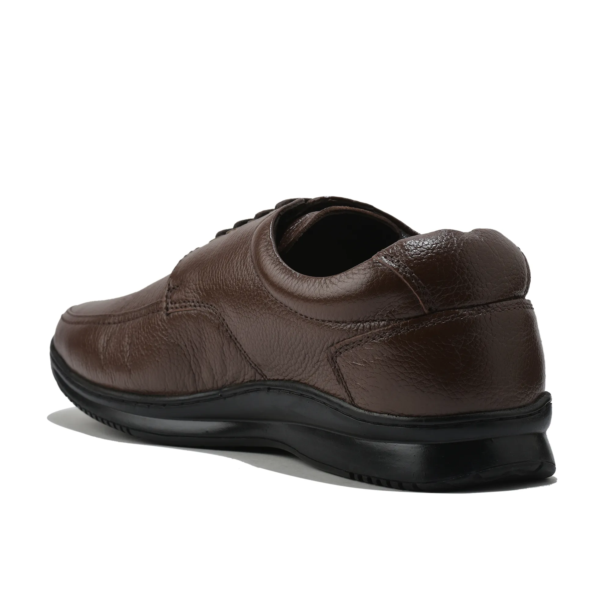 Woodland Men Softy Milled Brown Leather Casual Lace-Up Shoe - Thumbnail 7