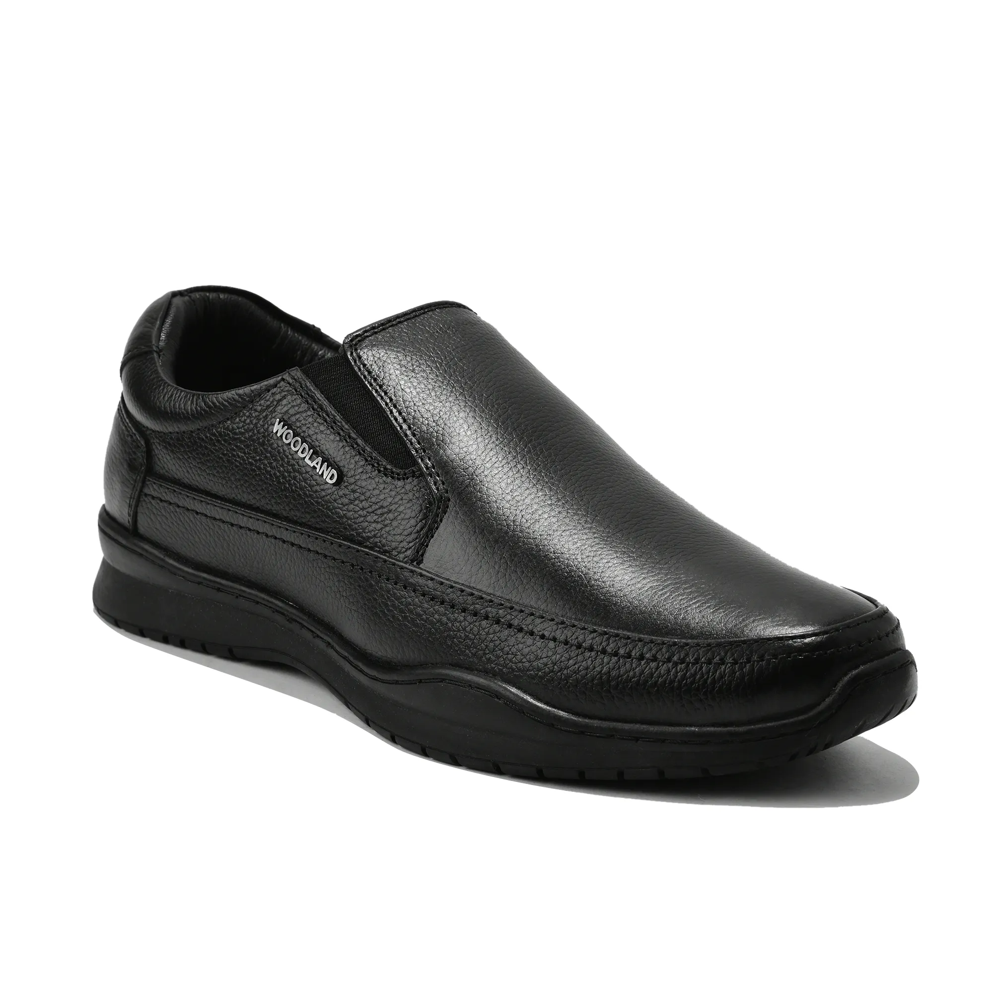 Woodland Men Black Softy Milled Comfort Slip-On Casual Shoes - Thumbnail 3