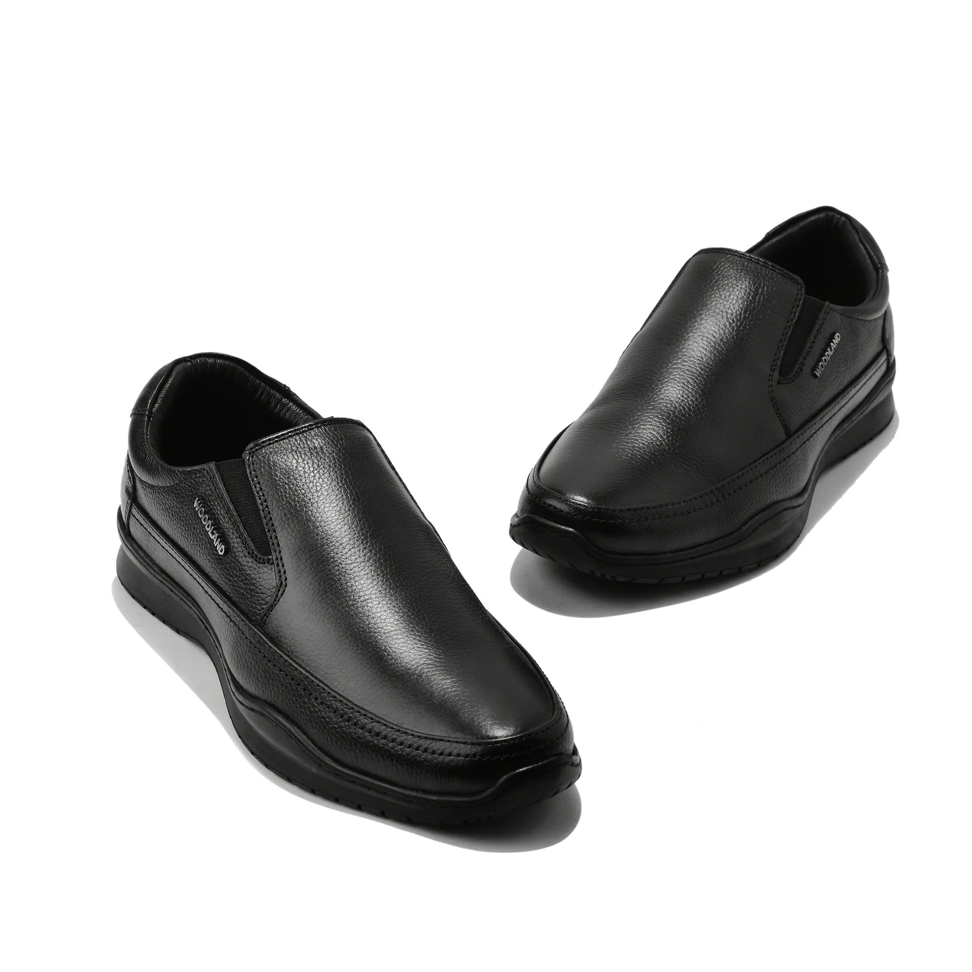 Woodland Men Black Softy Milled Comfort Slip-On Casual Shoes - Thumbnail 4