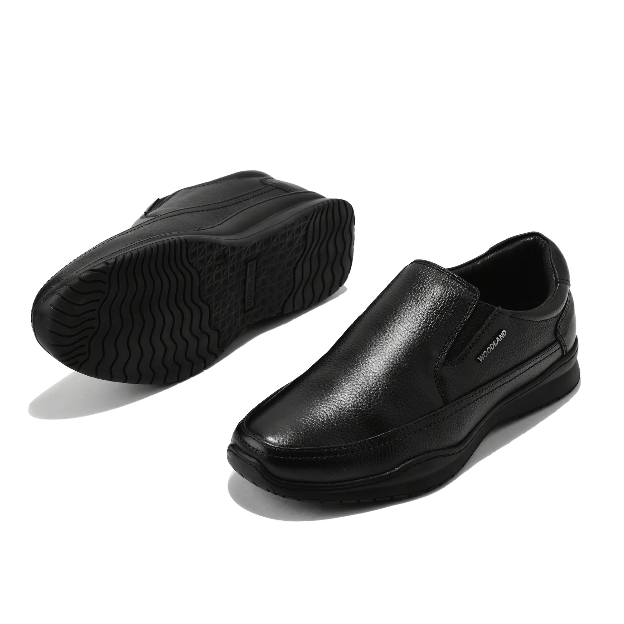 Woodland Men Black Softy Milled Comfort Slip-On Casual Shoes - Thumbnail 6