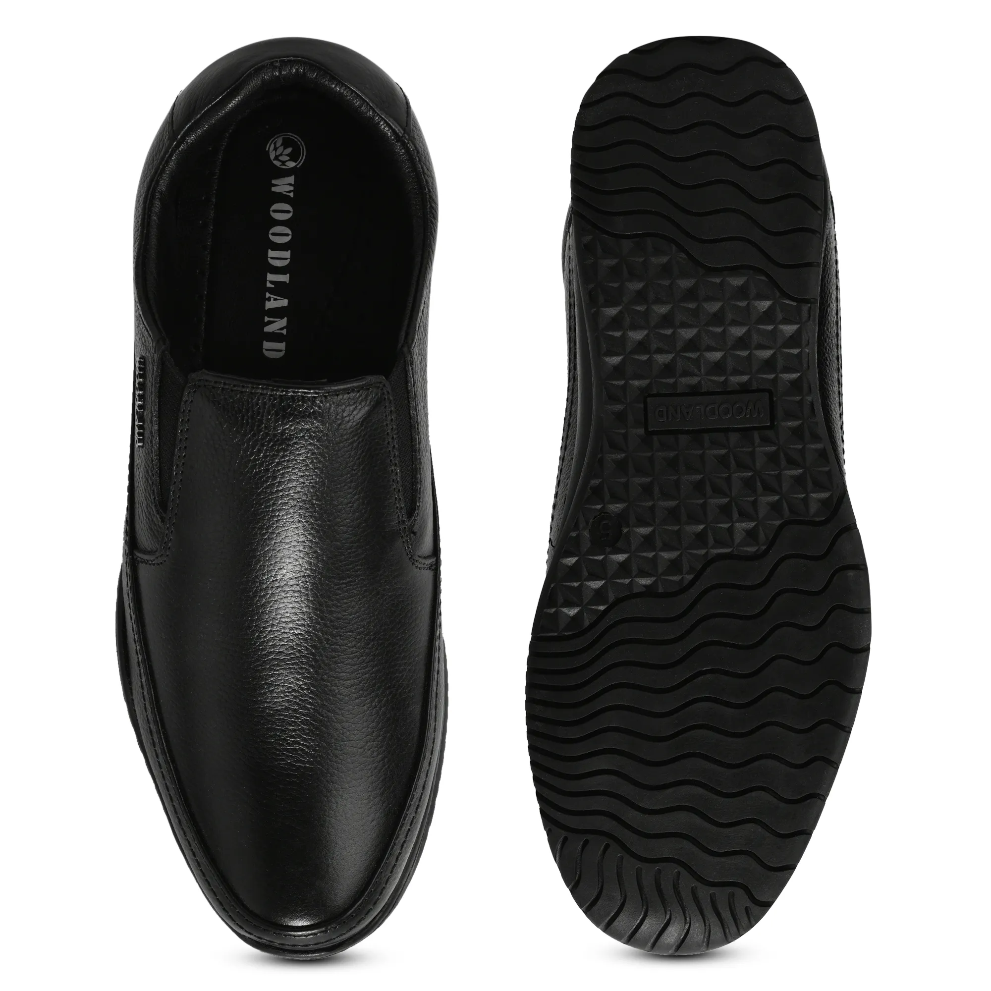 Woodland Men Black Softy Milled Comfort Slip-On Casual Shoes - Thumbnail 9