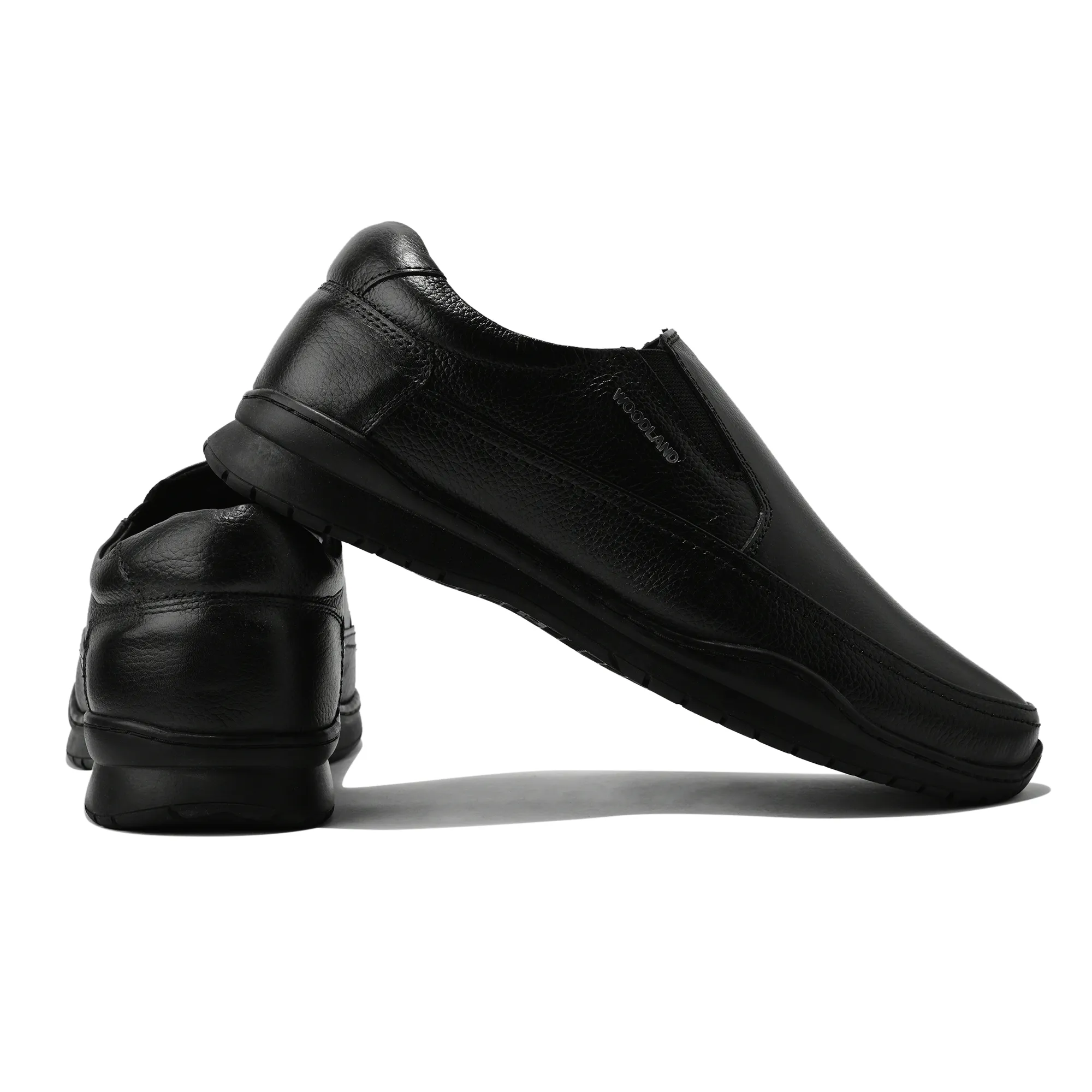 Woodland Men Black Softy Milled Comfort Slip-On Casual Shoes - Thumbnail 10