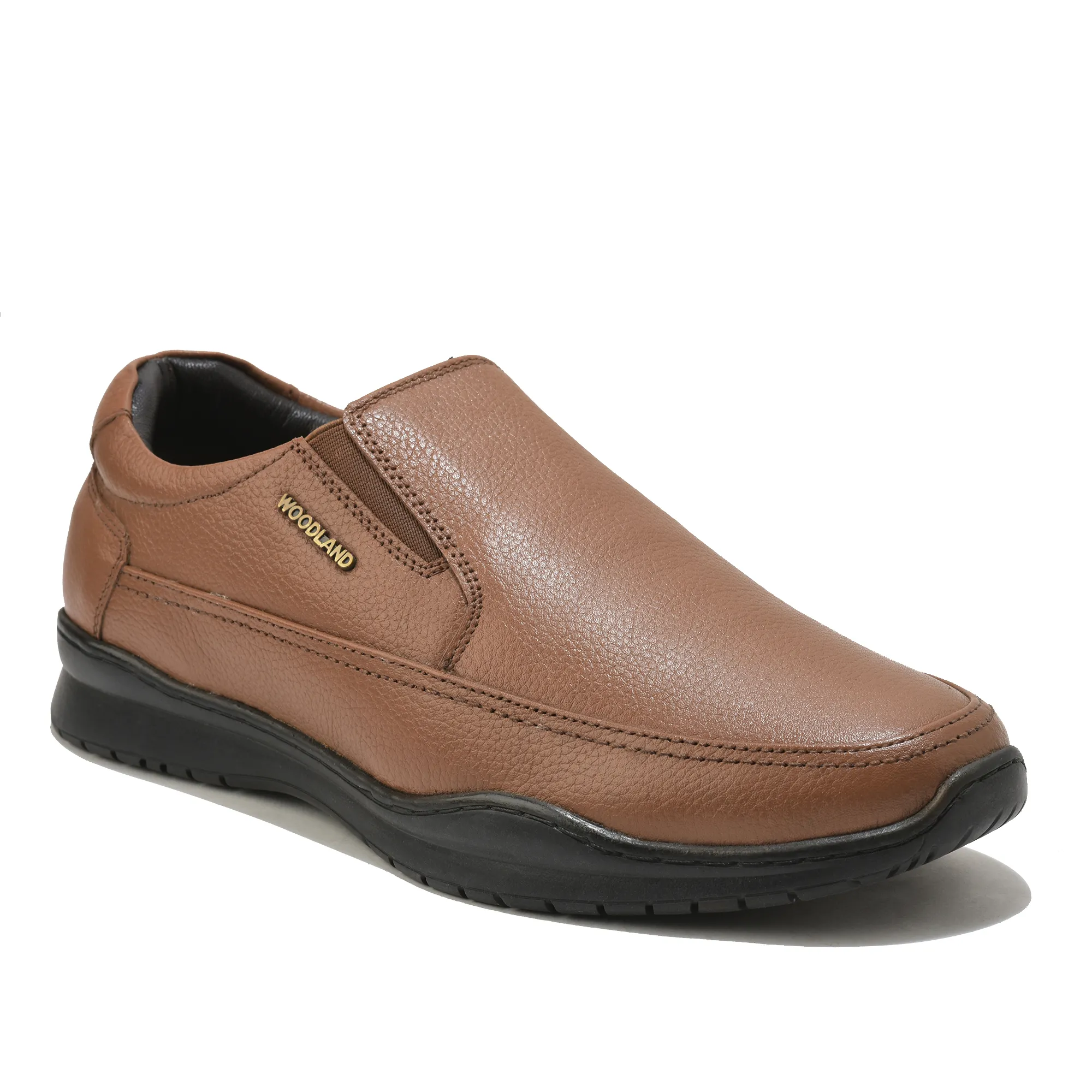 Woodland Men Tan Softy Milled Comfort Slip-On Casual Shoes - Thumbnail 3