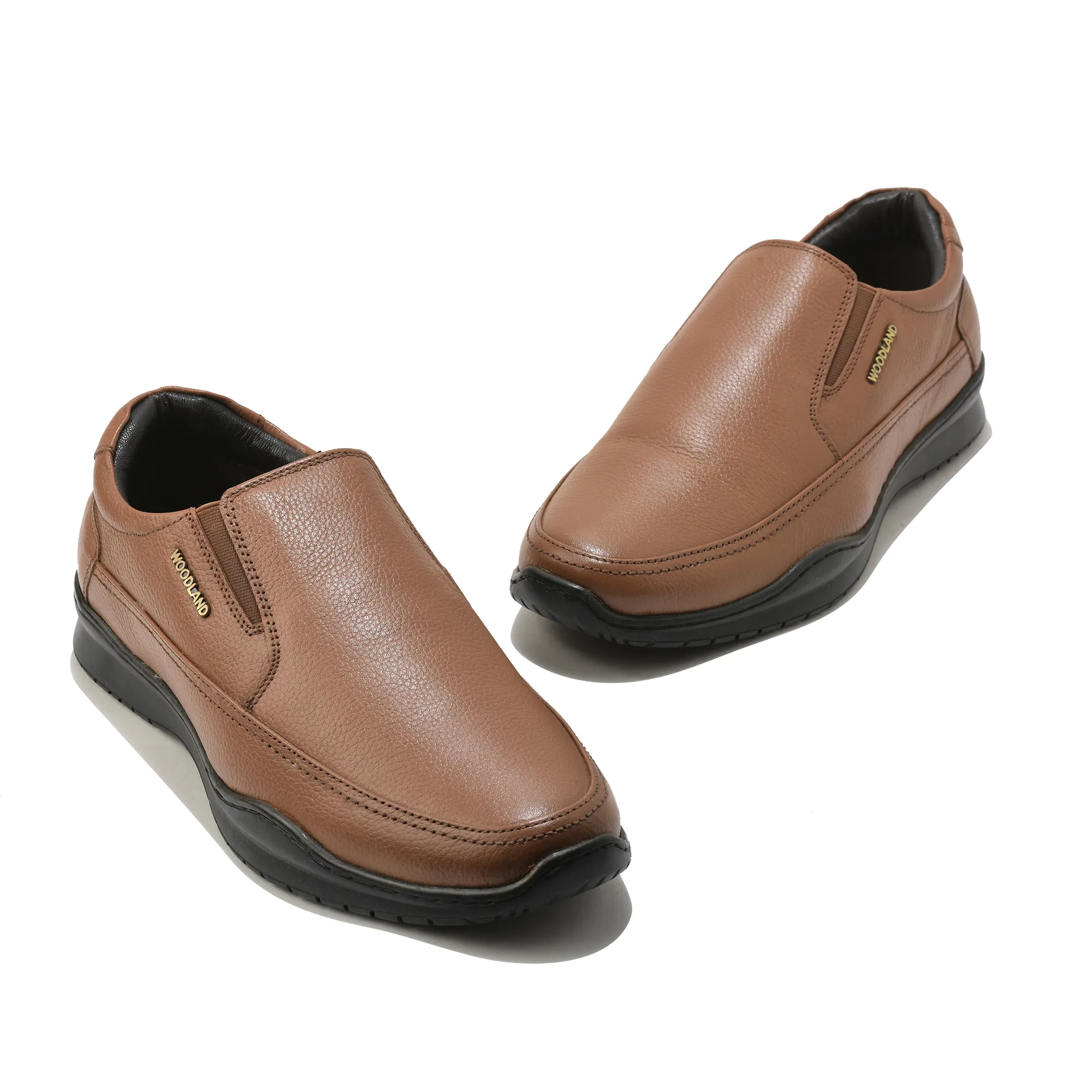 Woodland Men Tan Softy Milled Comfort Slip-On Casual Shoes - Thumbnail 4