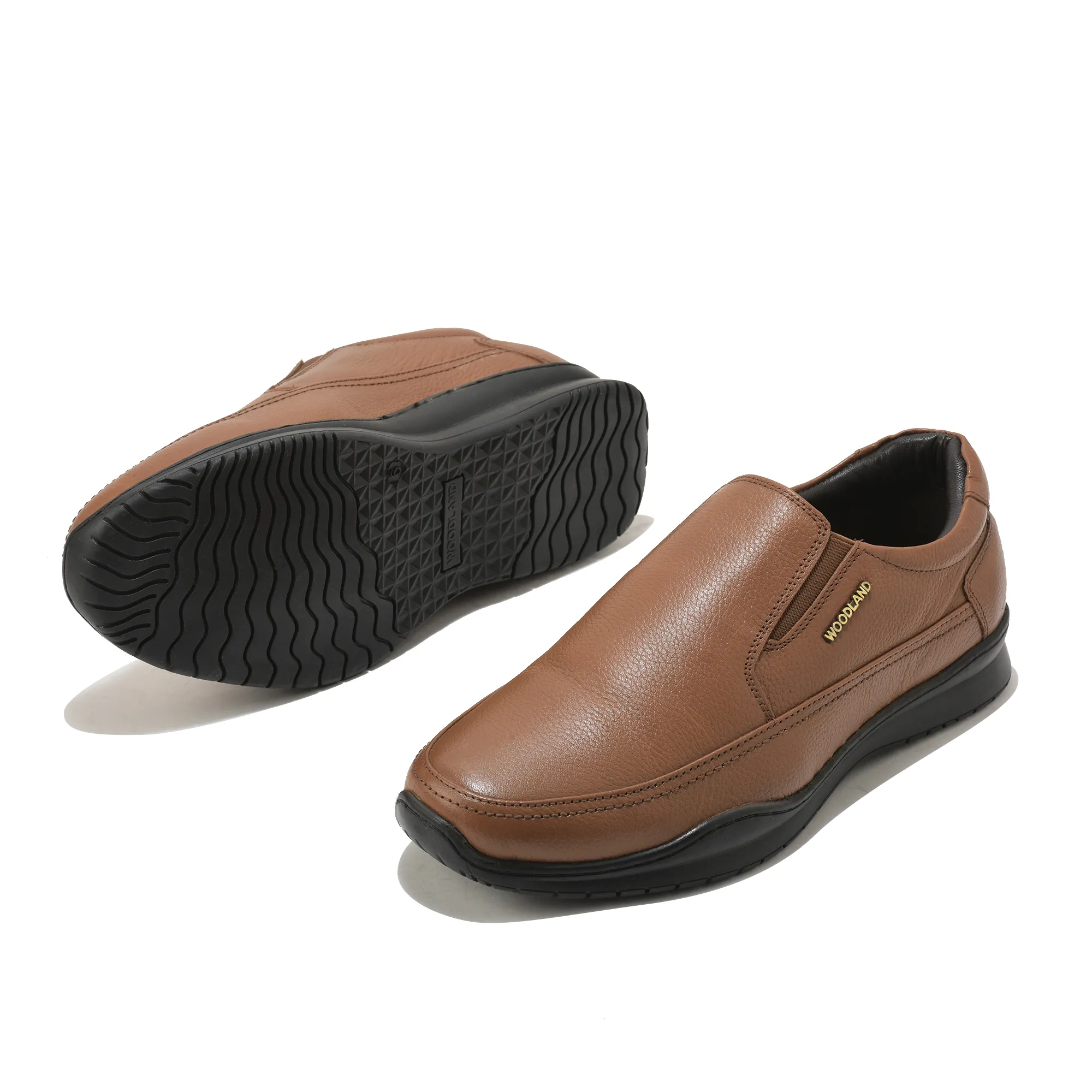 Woodland Men Tan Softy Milled Comfort Slip-On Casual Shoes - Thumbnail 6