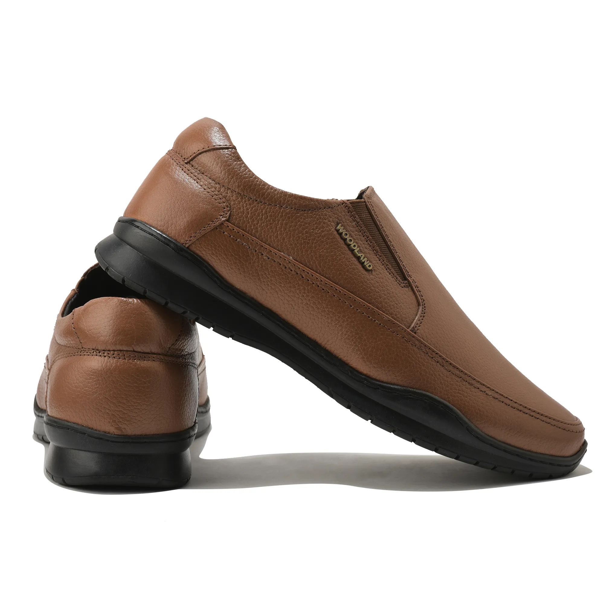 Woodland Men Tan Softy Milled Comfort Slip-On Casual Shoes - Thumbnail 10