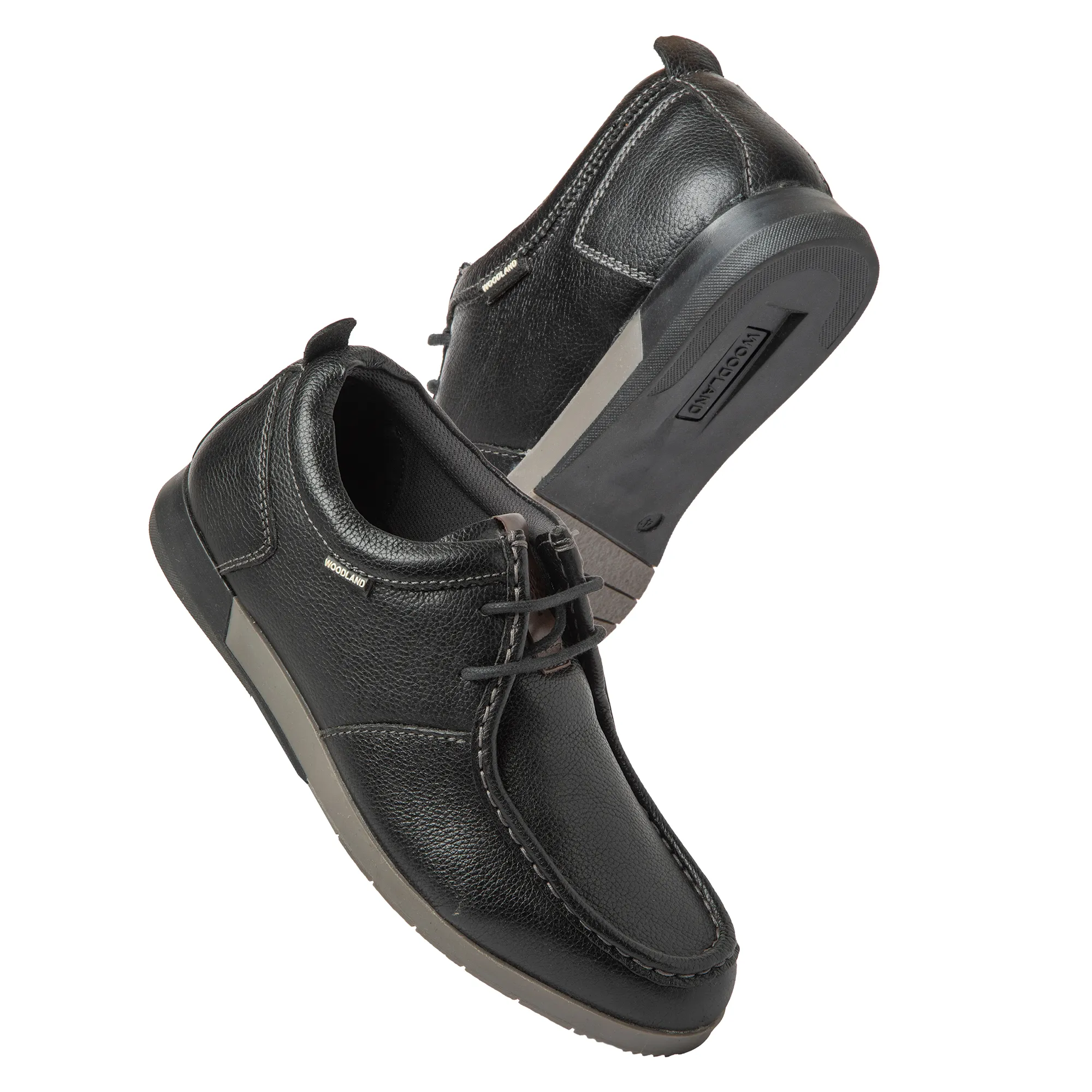 Woodland Softy Black Casual Lace Up Shoes - Thumbnail 6