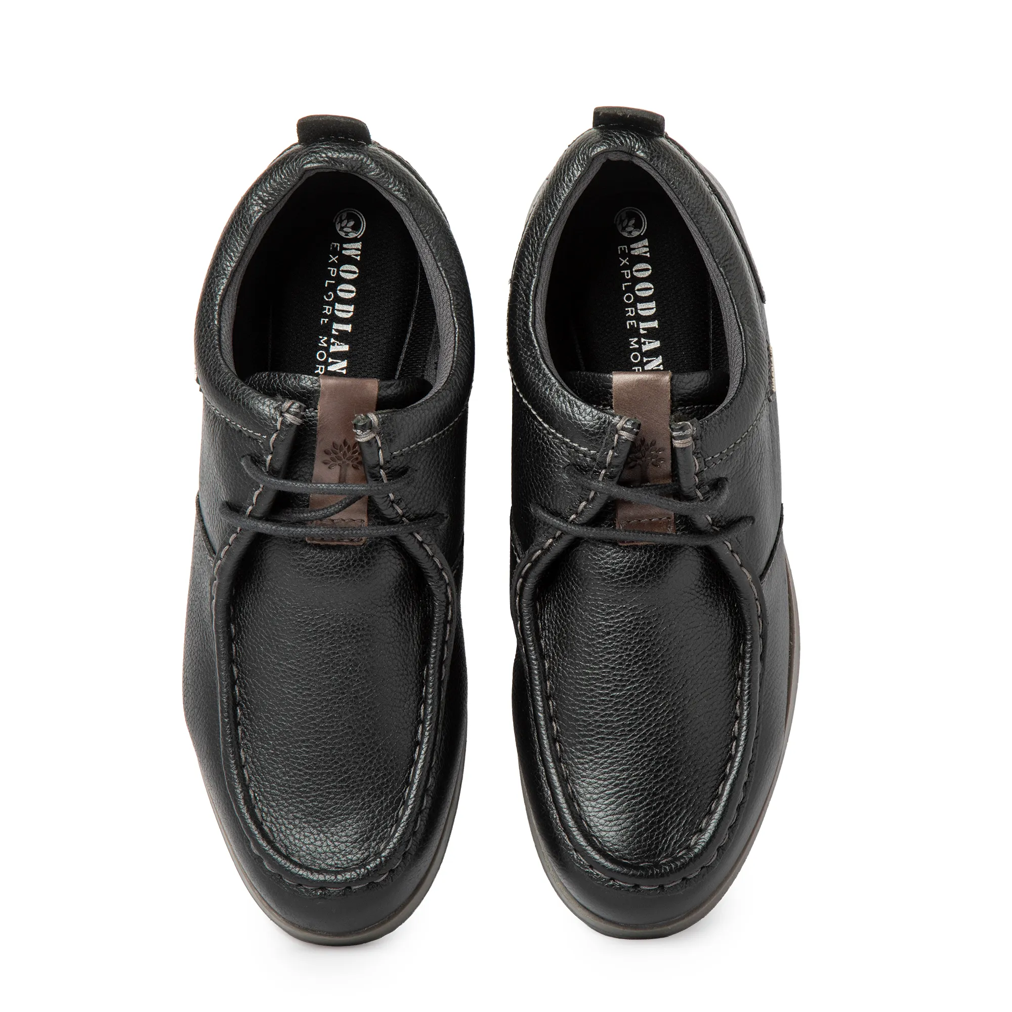 Woodland Softy Black Casual Lace Up Shoes - Thumbnail 11
