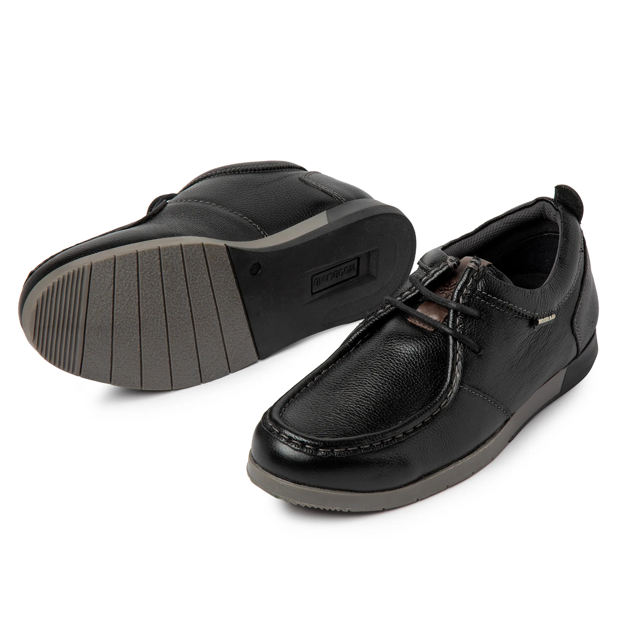 Woodland Softy Black Casual Lace Up Shoes - Thumbnail 12