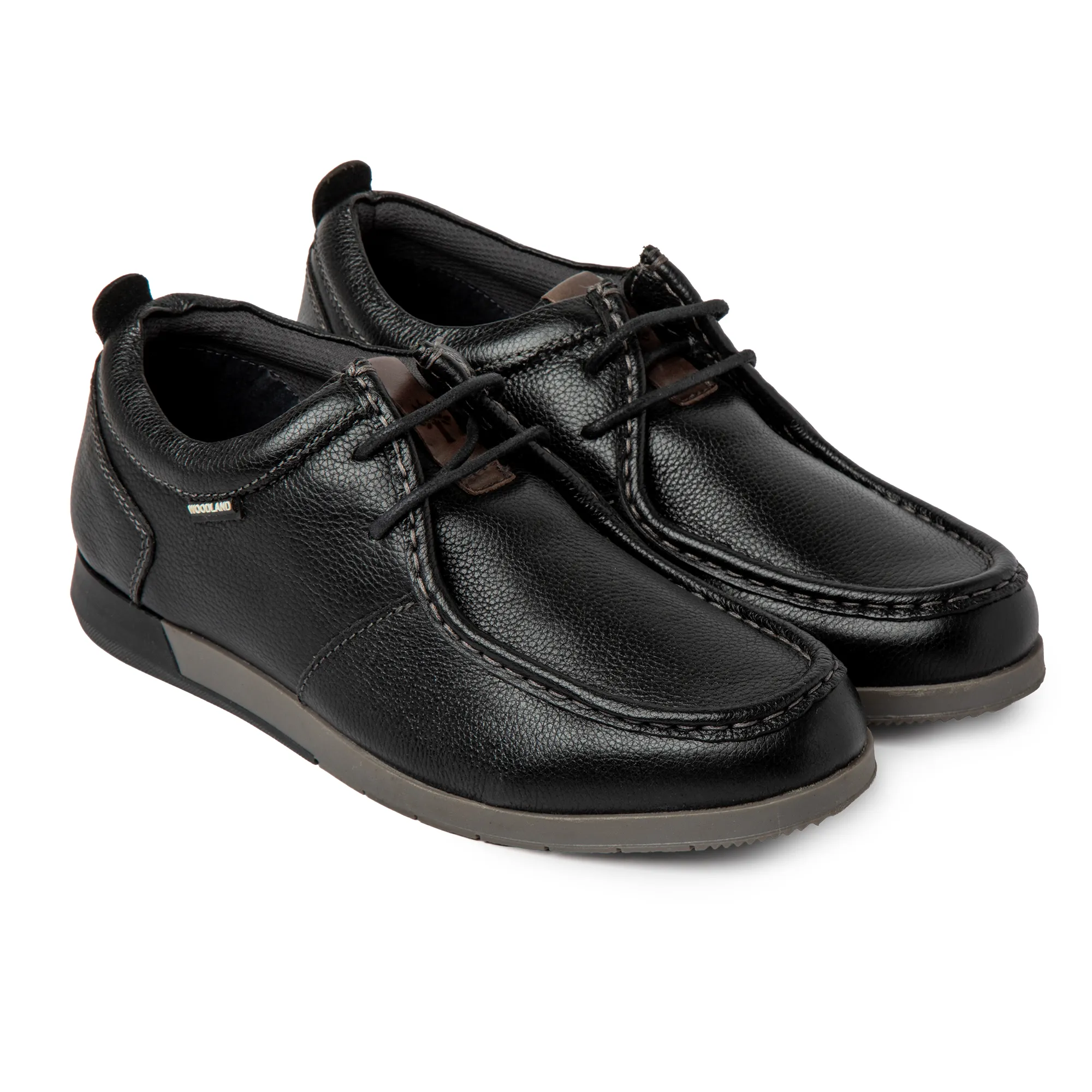 Woodland Softy Black Casual Lace Up Shoes - Thumbnail 14