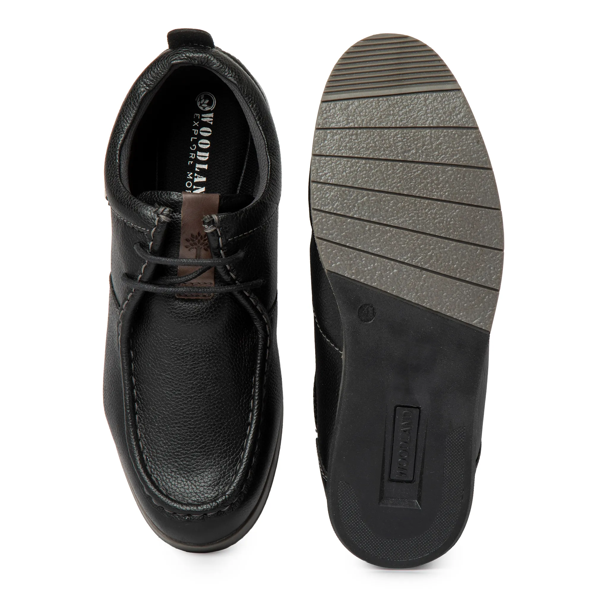 Woodland Softy Black Casual Lace Up Shoes - Thumbnail 15
