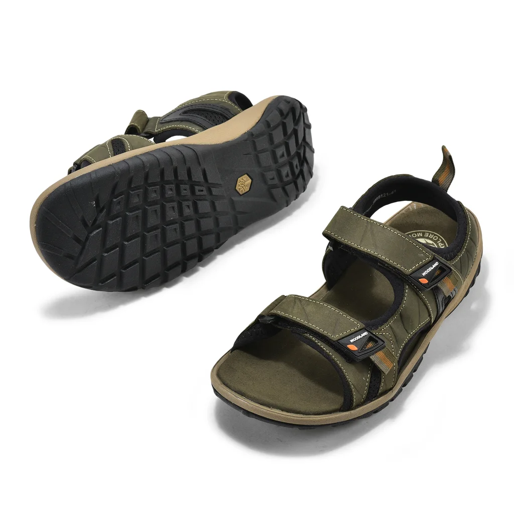 Olive green sandal for Men - Thumbnail 4