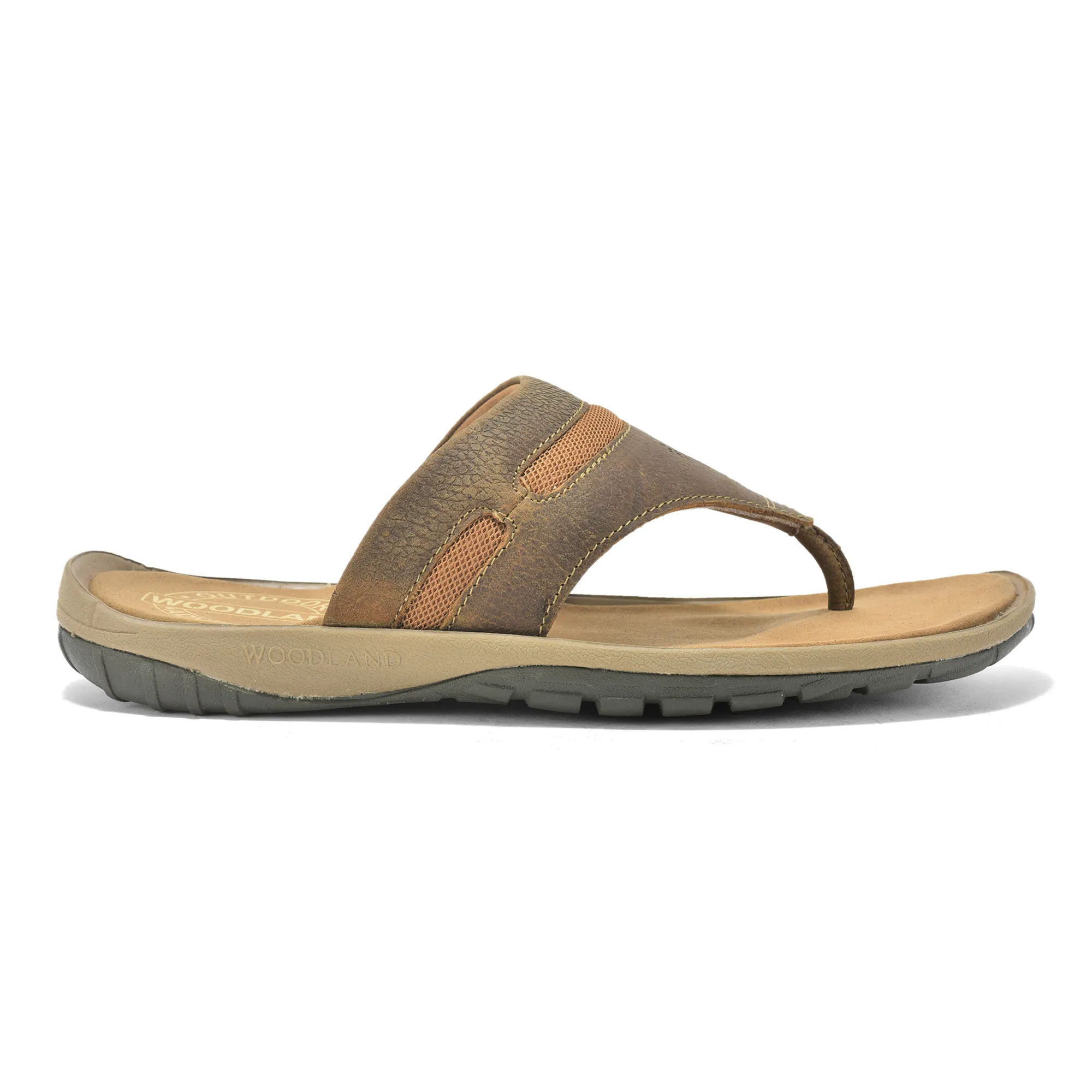 Woodland Nubuck Camel Slipper For Men - Image 1