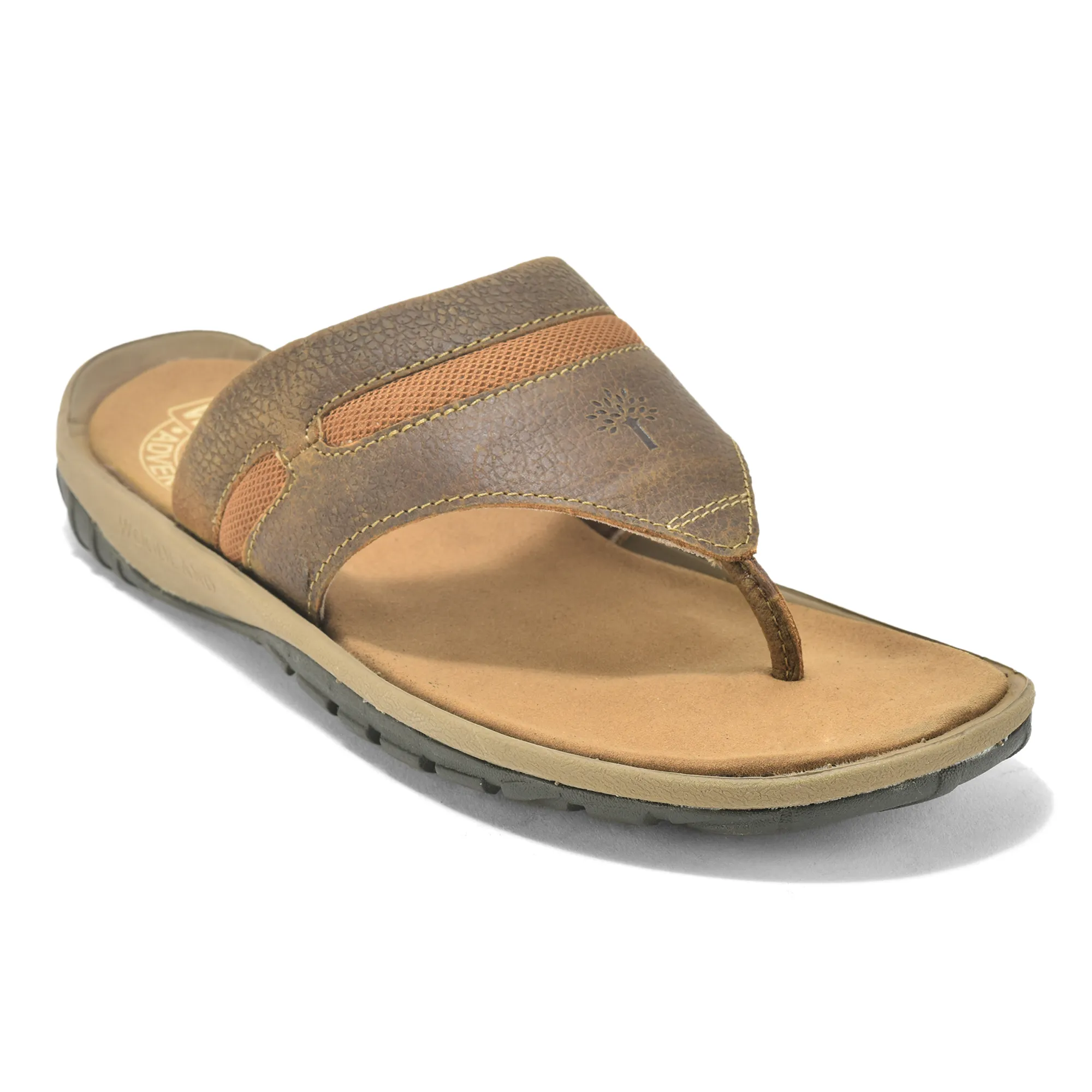 Woodland Nubuck Camel Slipper For Men - Thumbnail 3