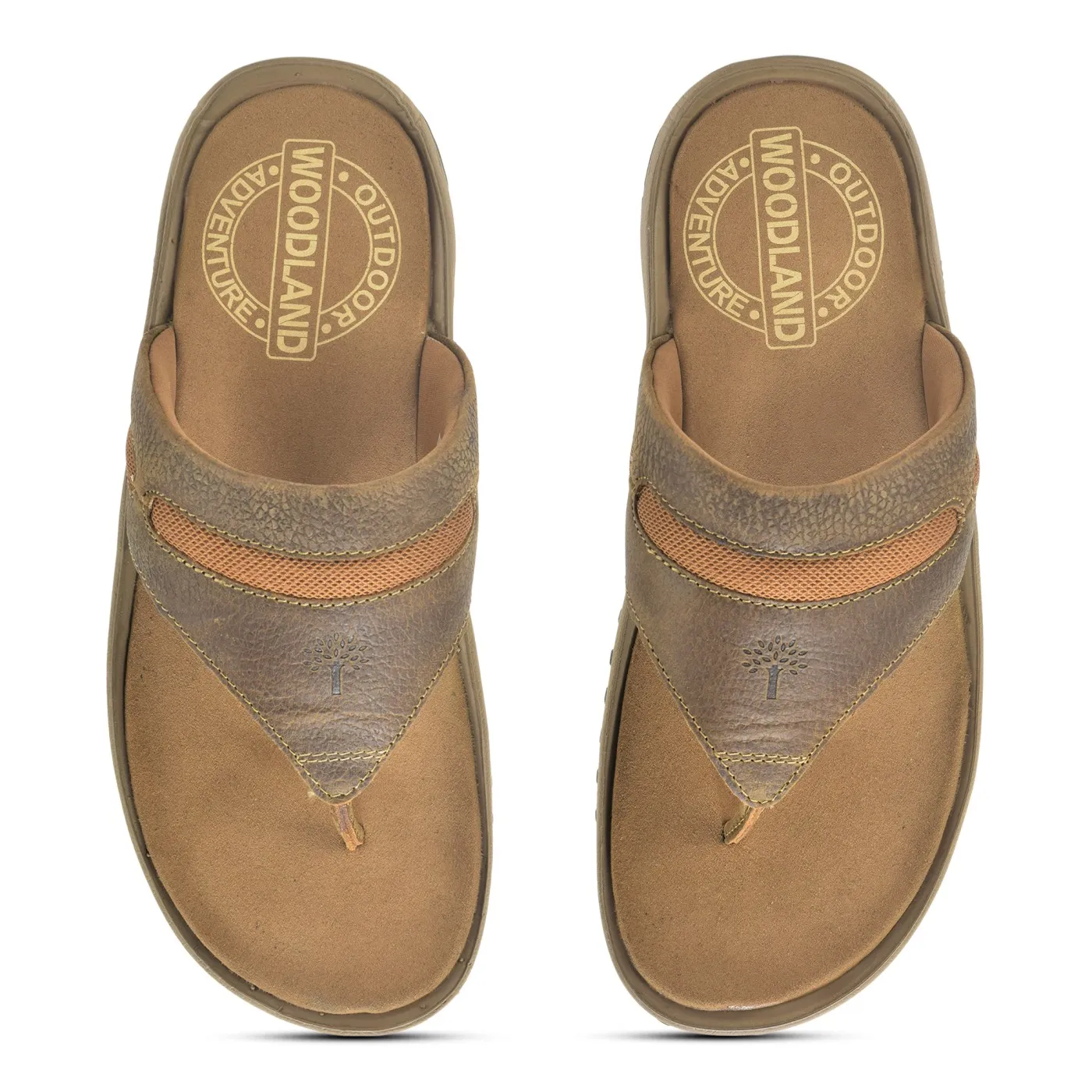 Woodland Nubuck Camel Slipper For Men - Thumbnail 4