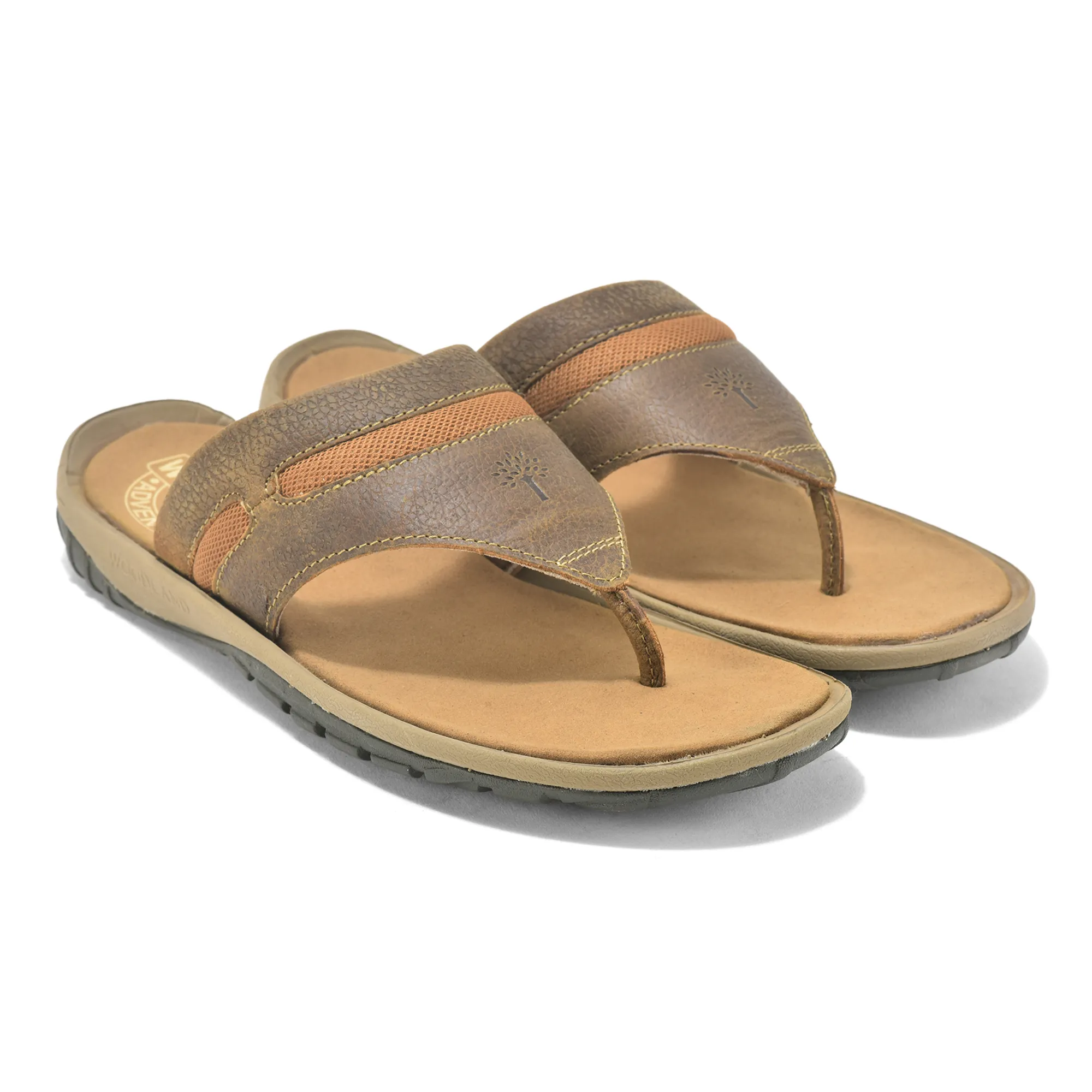 Woodland Nubuck Camel Slipper For Men - Thumbnail 7