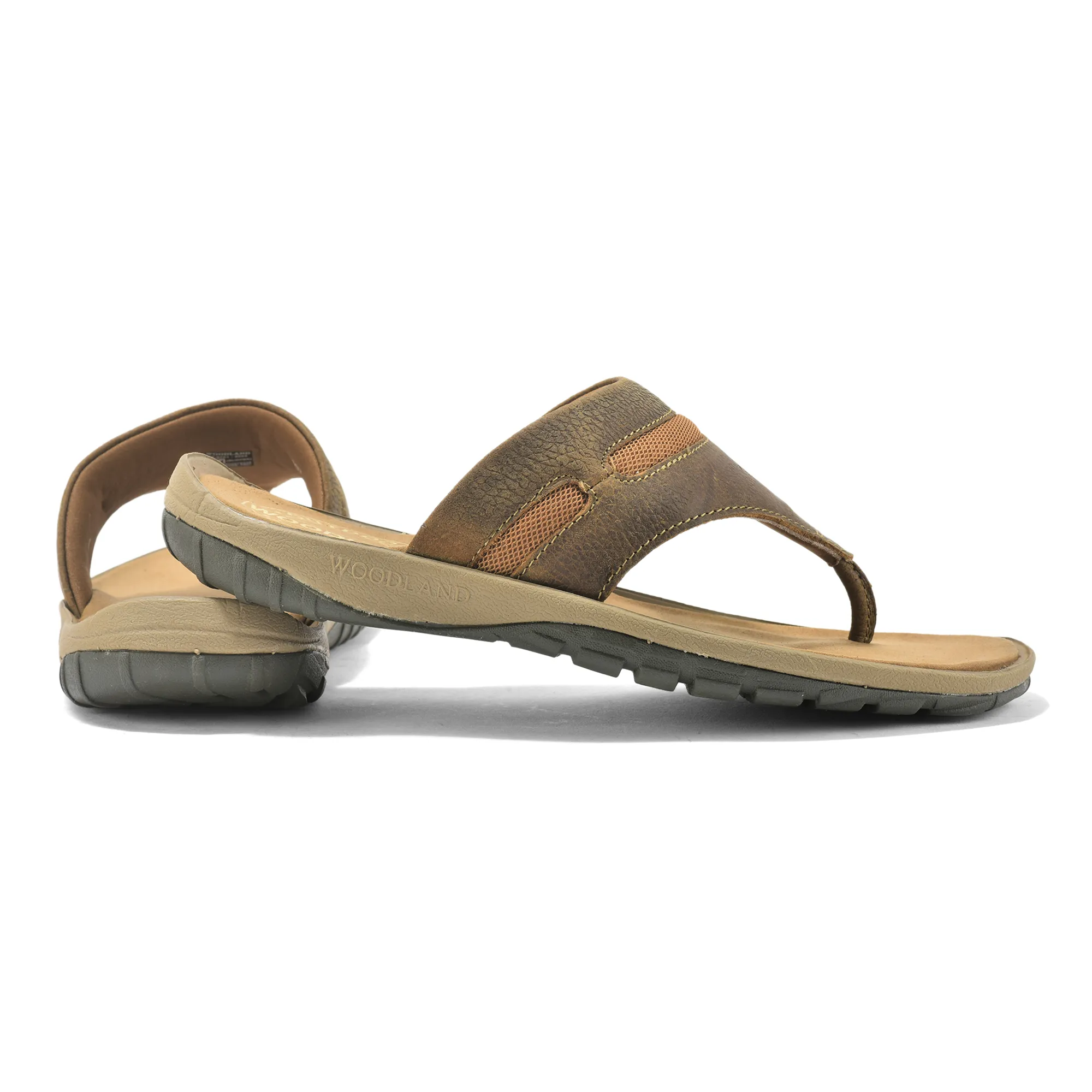 Woodland Nubuck Camel Slipper For Men - Thumbnail 10