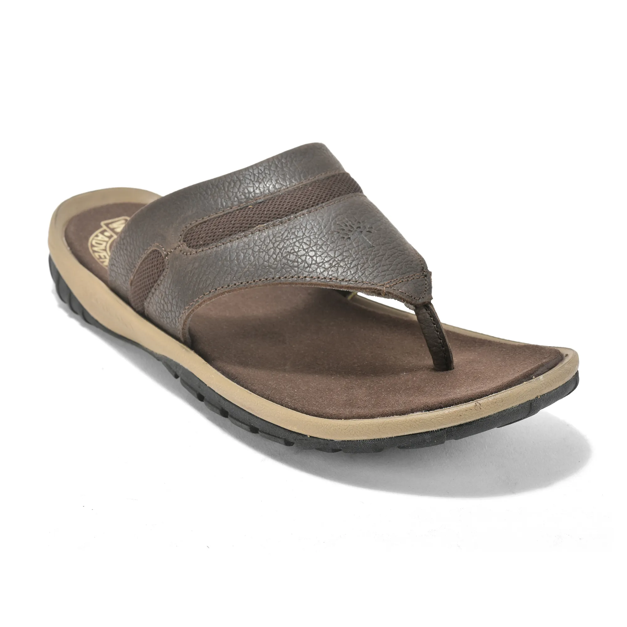 Woodland Nubuck Dark Brown Slipper For Men - Thumbnail 3