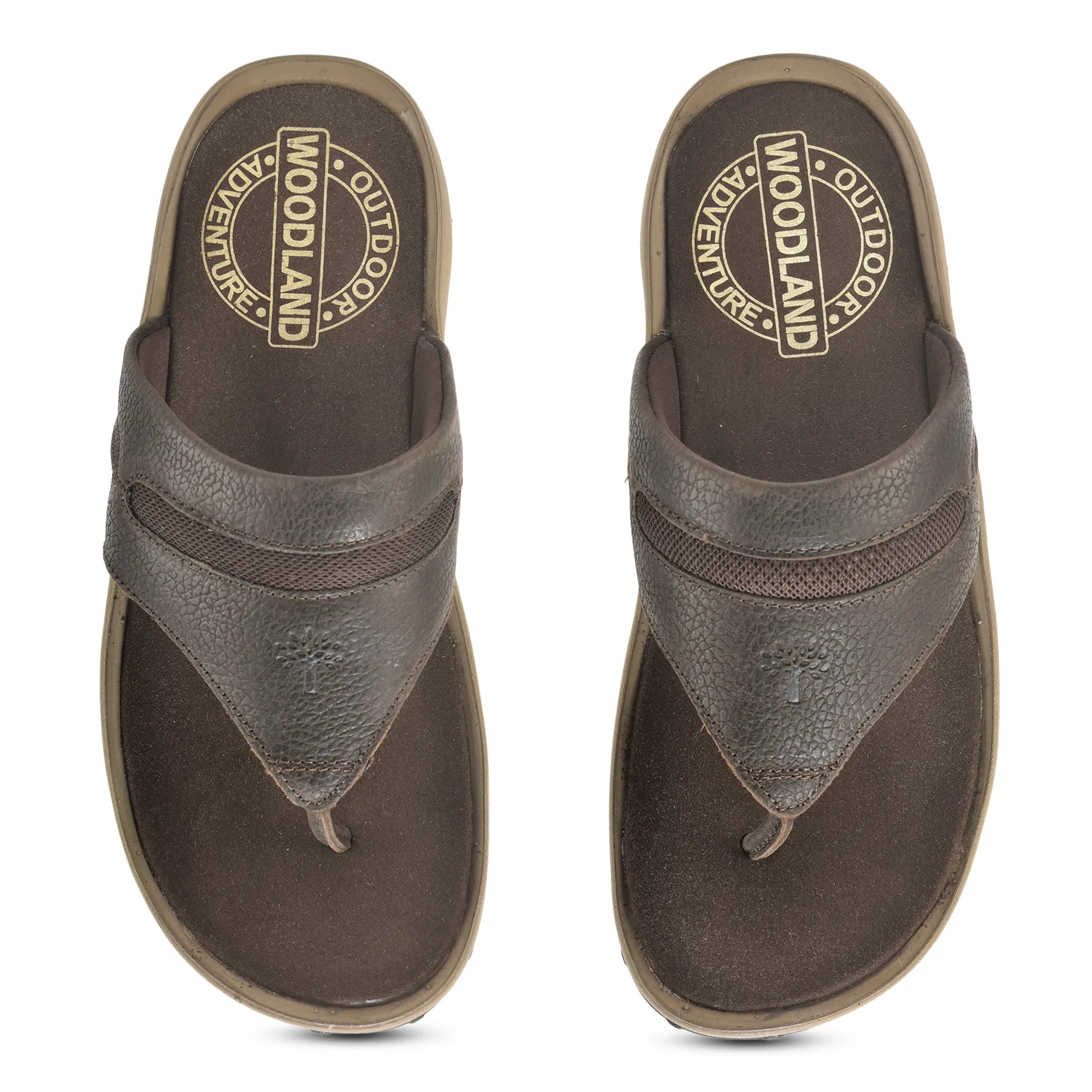 Woodland Nubuck Dark Brown Slipper For Men - Thumbnail 4