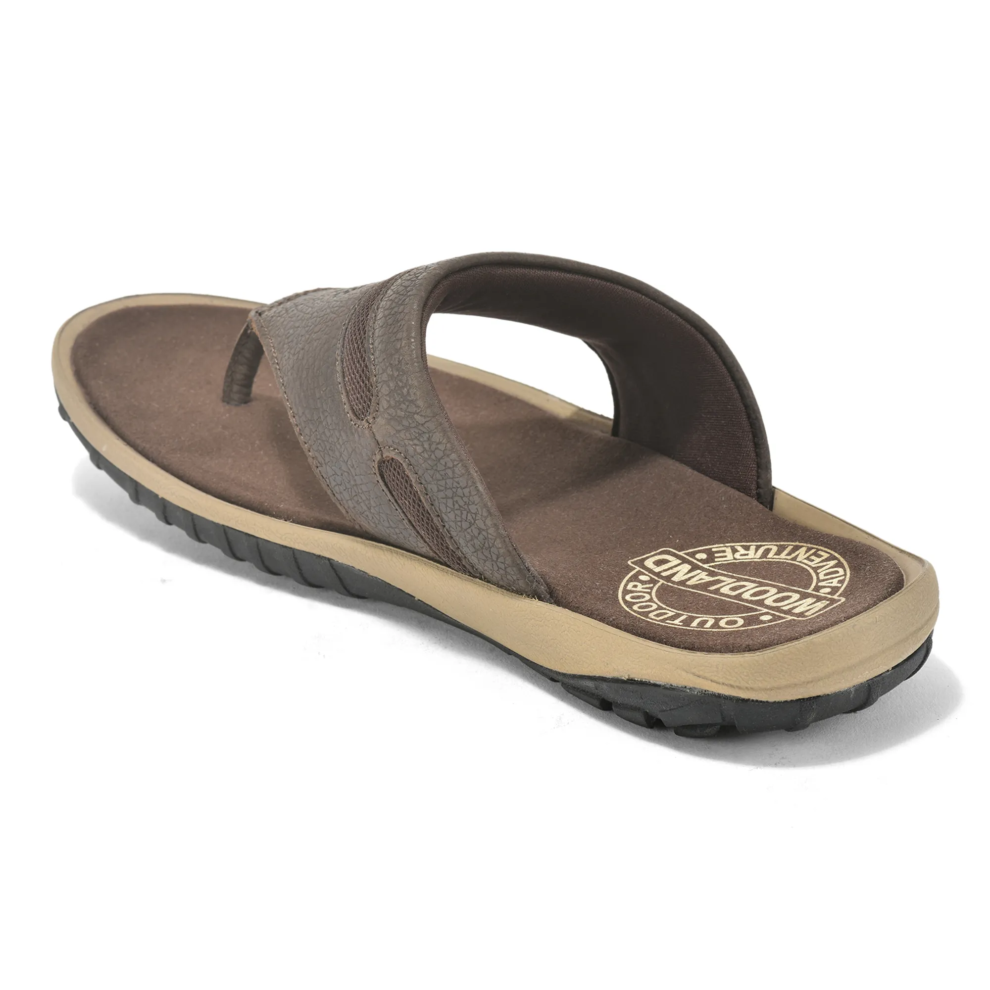 Woodland Nubuck Dark Brown Slipper For Men - Thumbnail 6