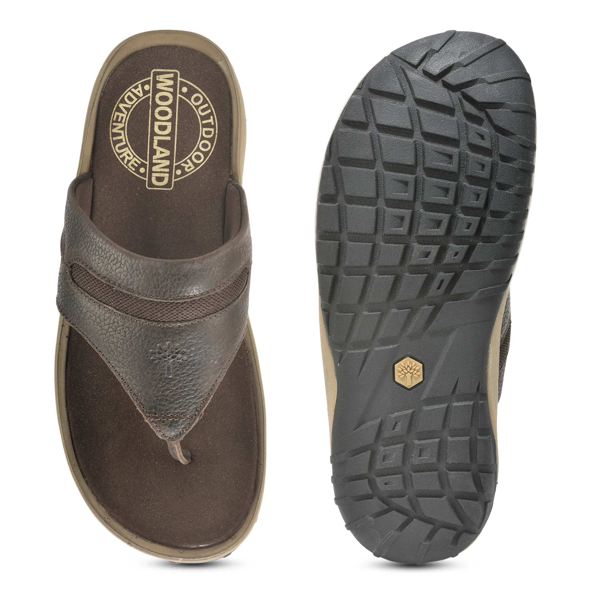 Woodland Nubuck Dark Brown Slipper For Men - Thumbnail 8