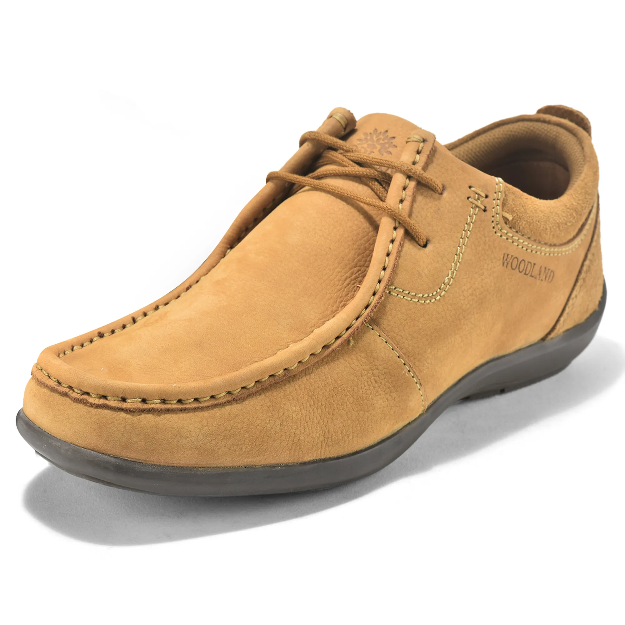 Casual Camel lace-up shoes for men - Thumbnail 3
