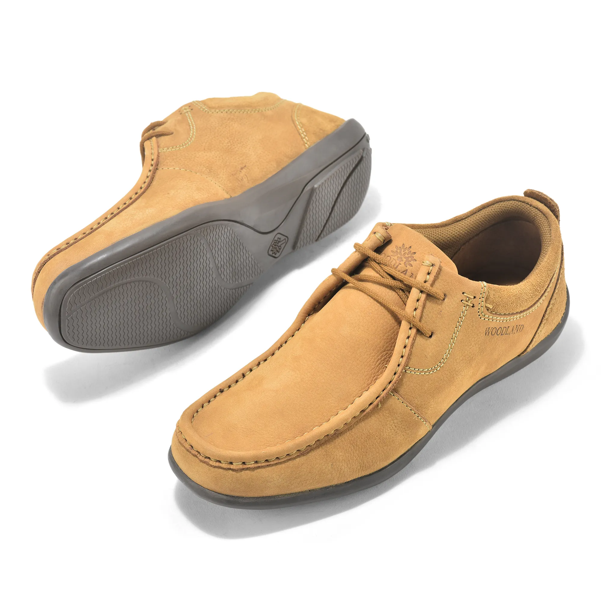 Casual Camel lace-up shoes for men - Thumbnail 5