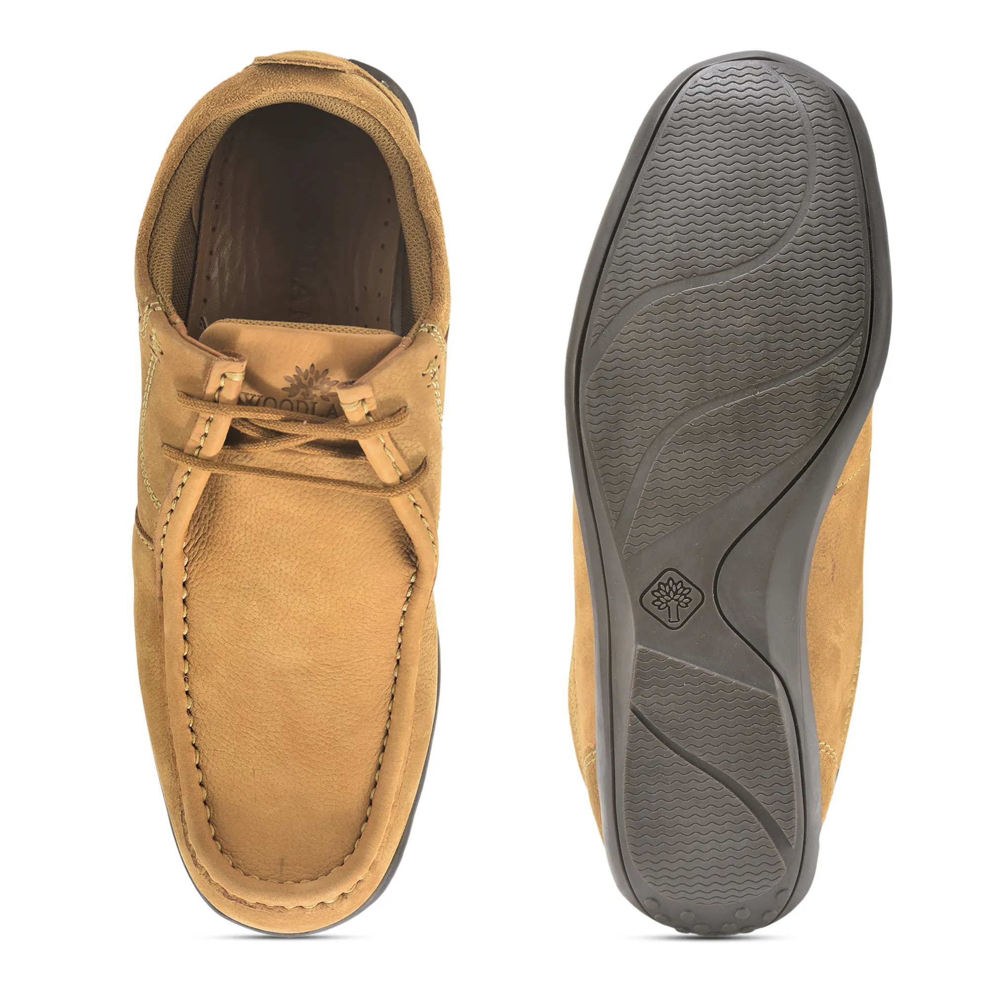 Casual Camel lace-up shoes for men - Thumbnail 8