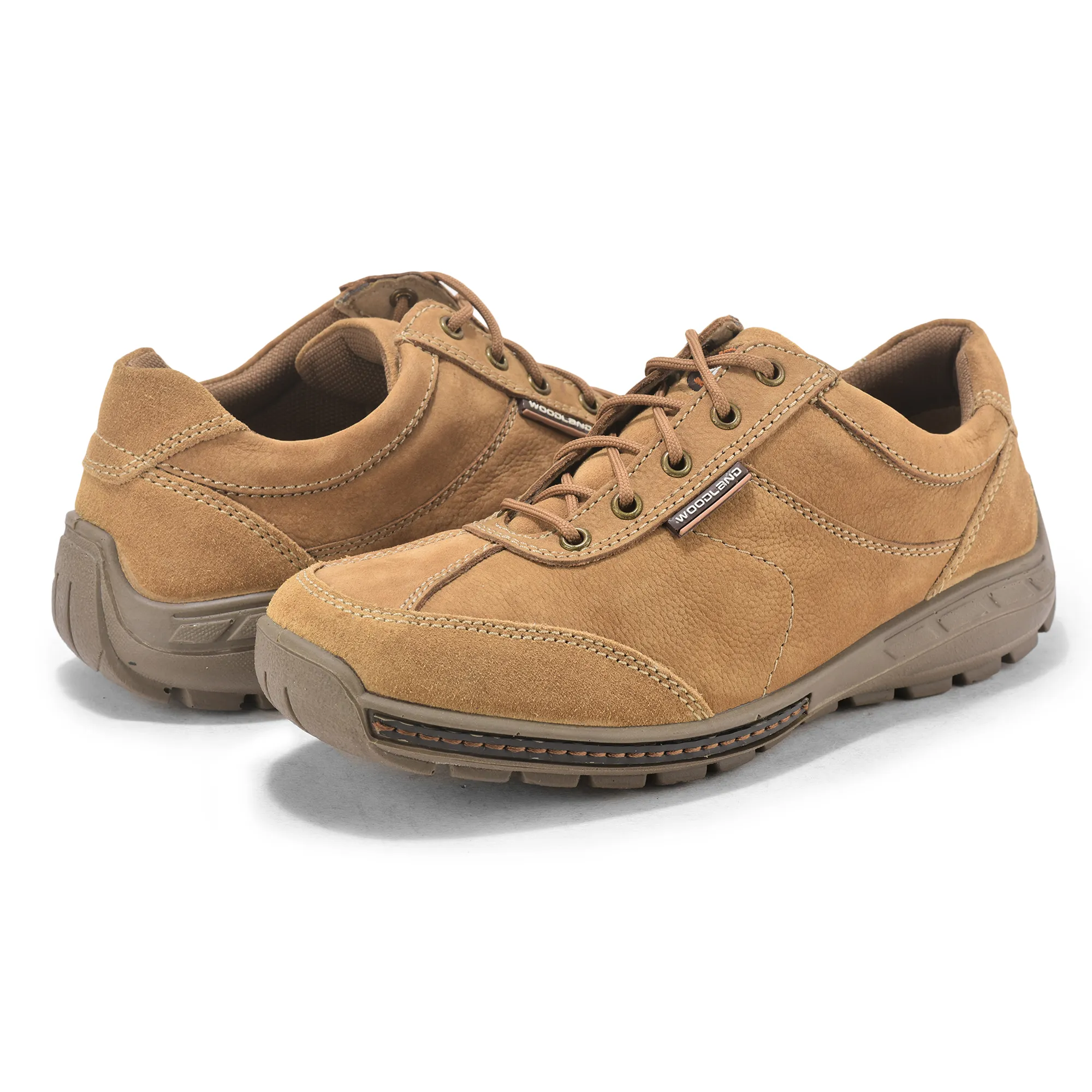 Casual Camel lace-up shoes for men - Thumbnail 3