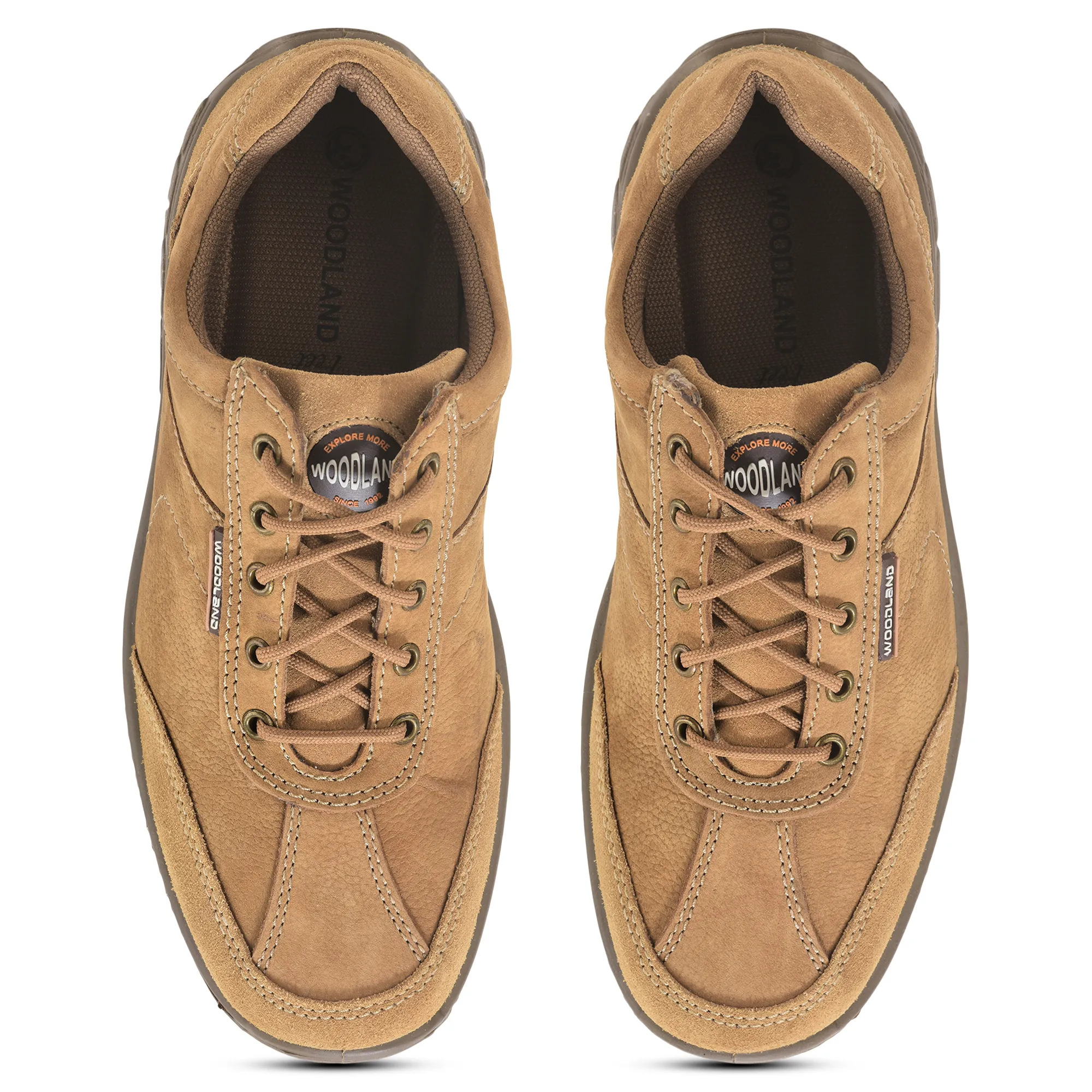 Casual Camel lace-up shoes for men - Thumbnail 4