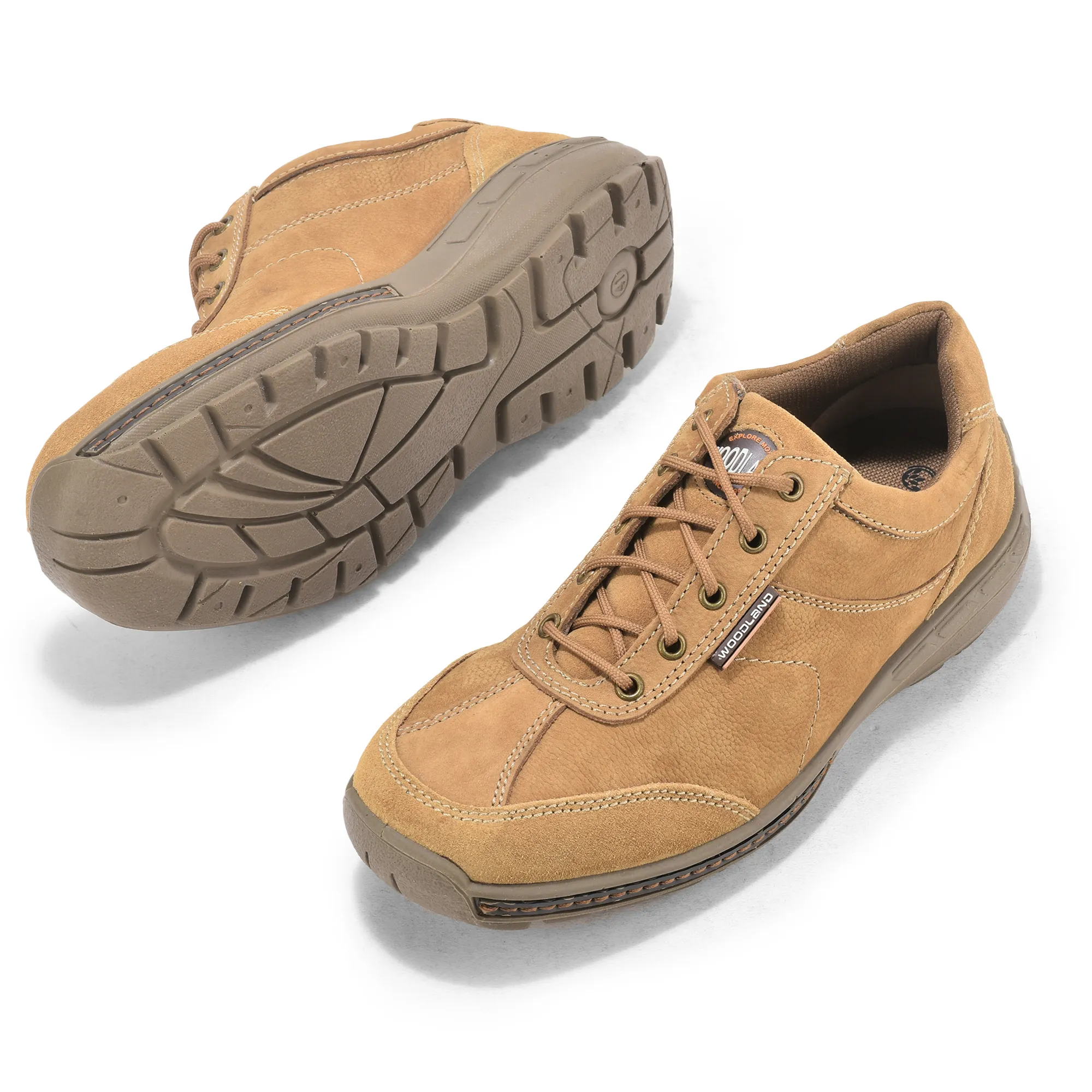 Casual Camel lace-up shoes for men - Thumbnail 5
