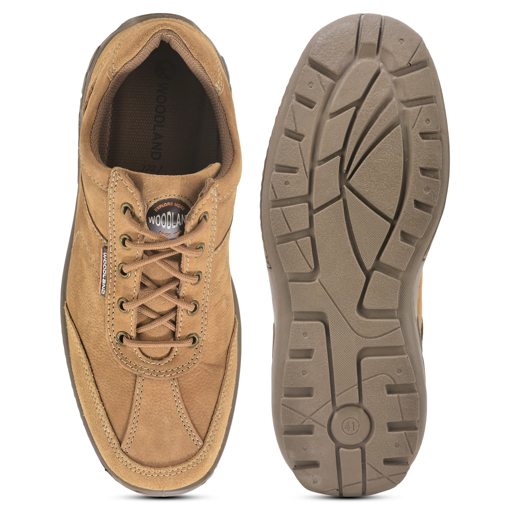 Casual Camel lace-up shoes for men - Thumbnail 8