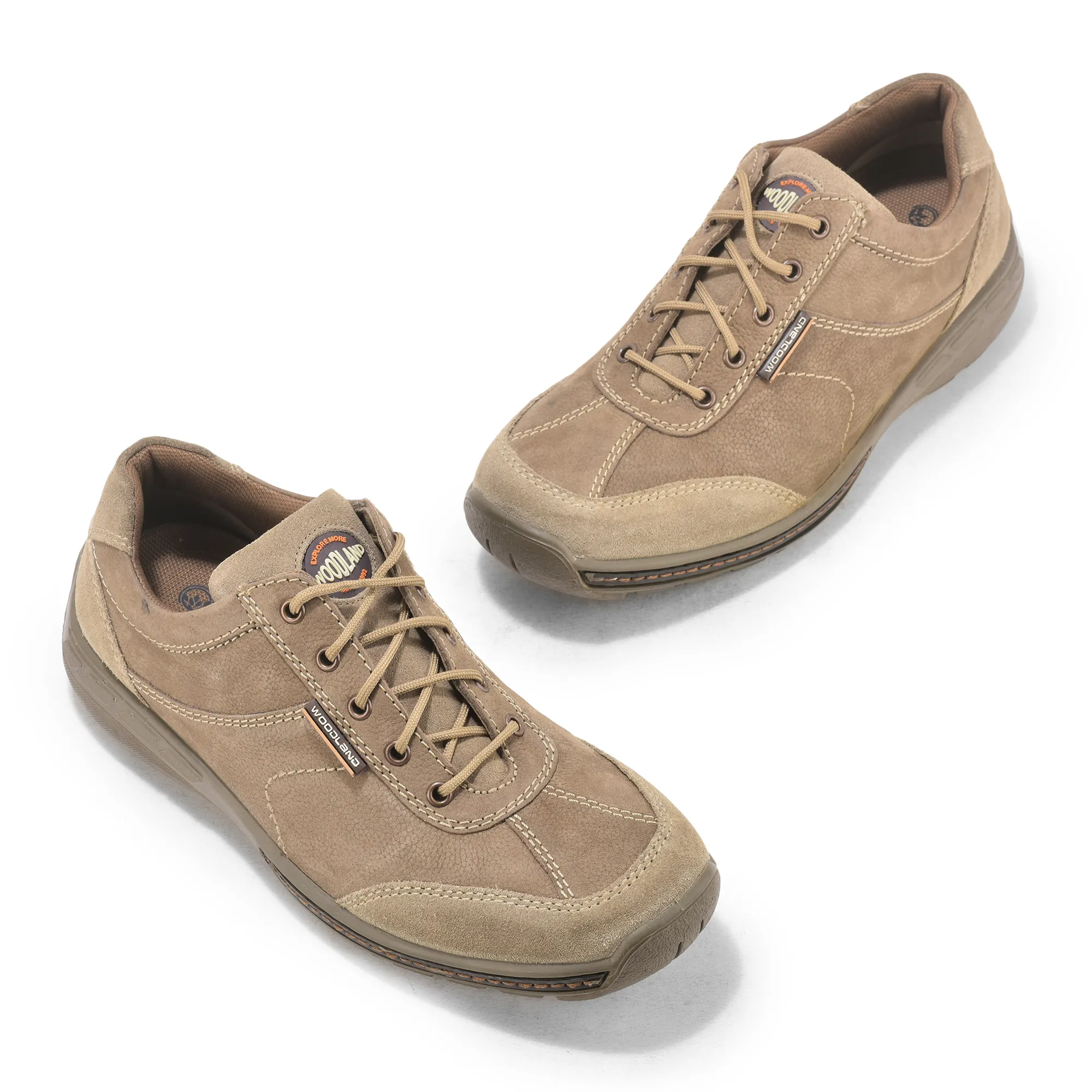 Casual Khaki lace-up shoes for men - Thumbnail 2
