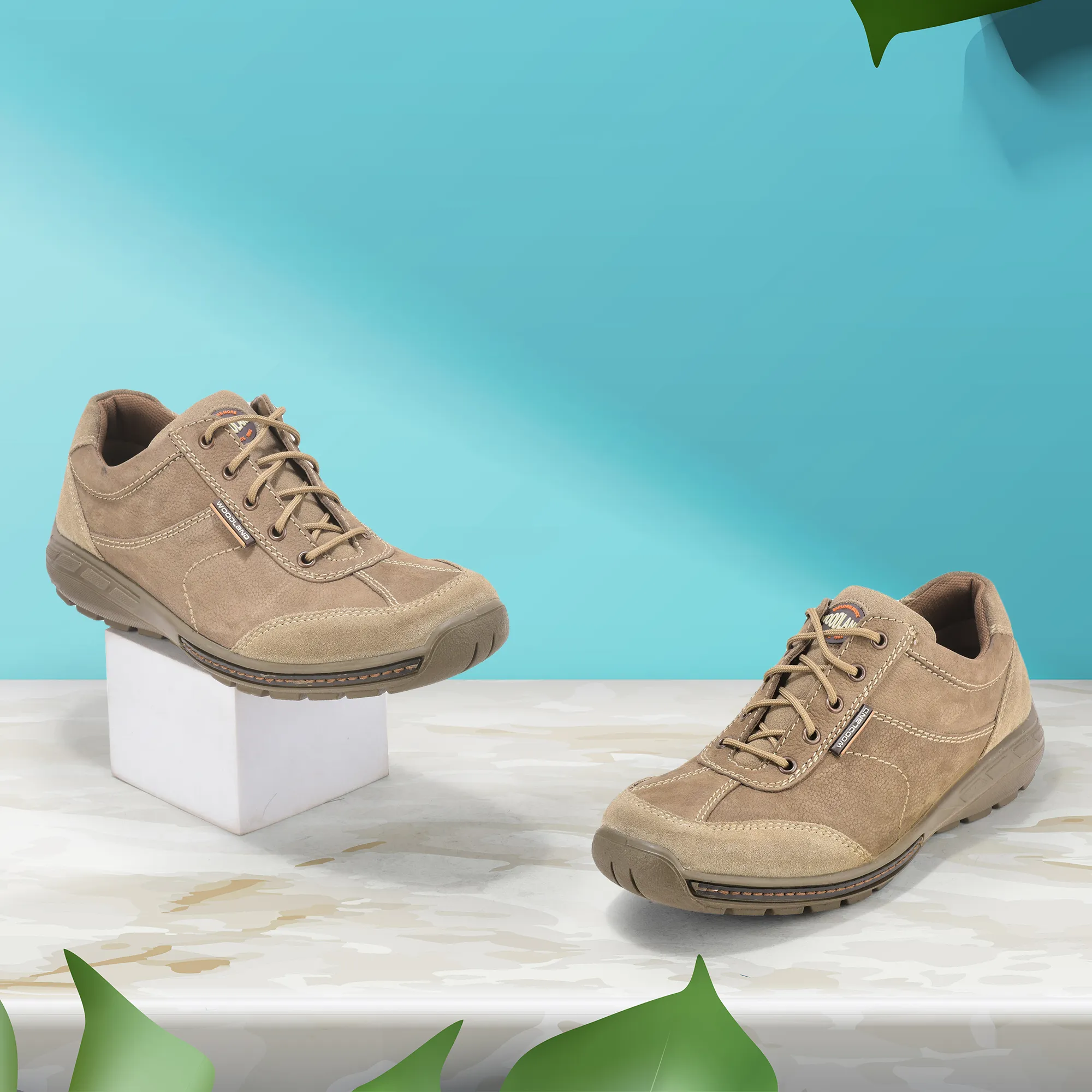 Casual Khaki lace-up shoes for men - Thumbnail 9
