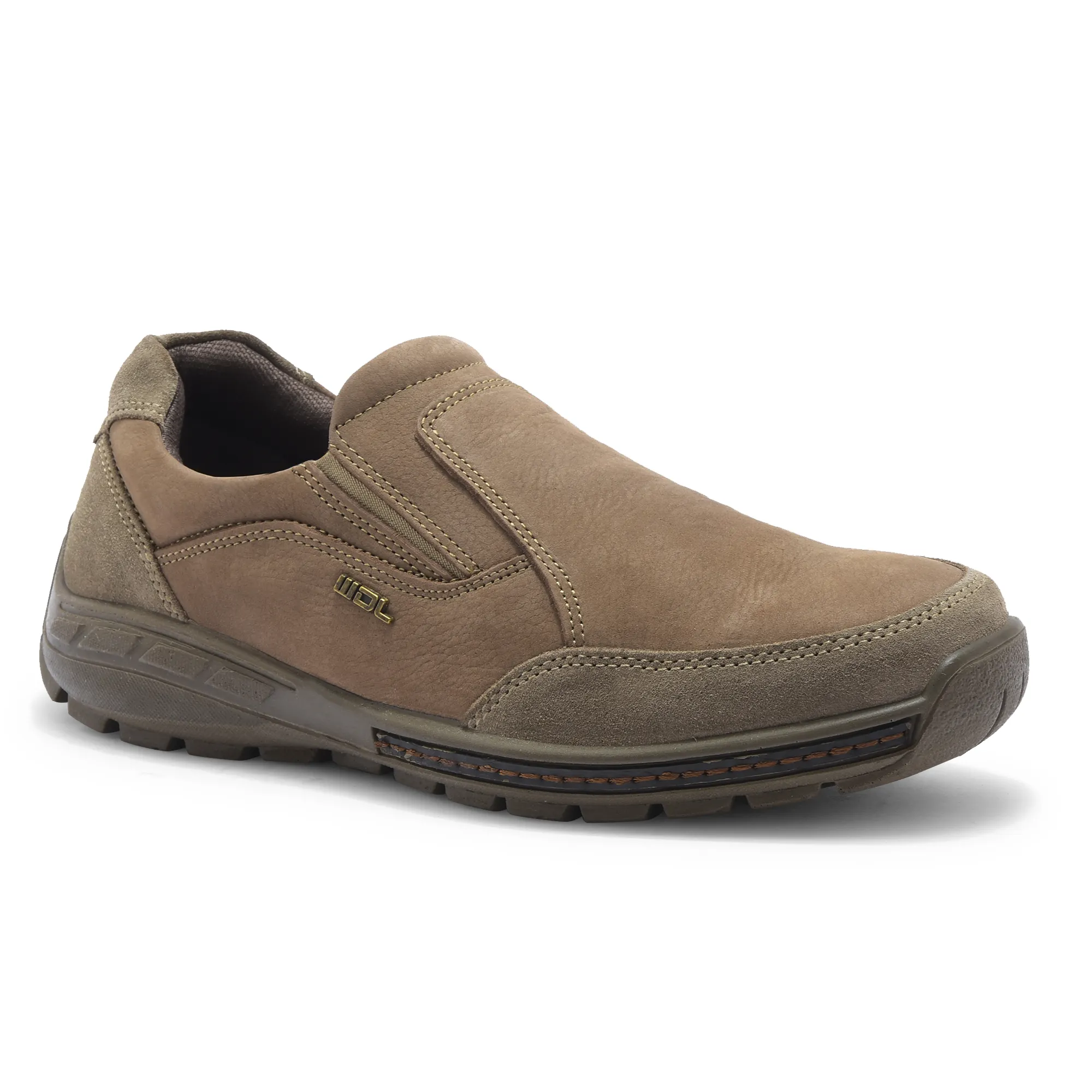 Khaki Casual slip-on shoes for men - Thumbnail 3