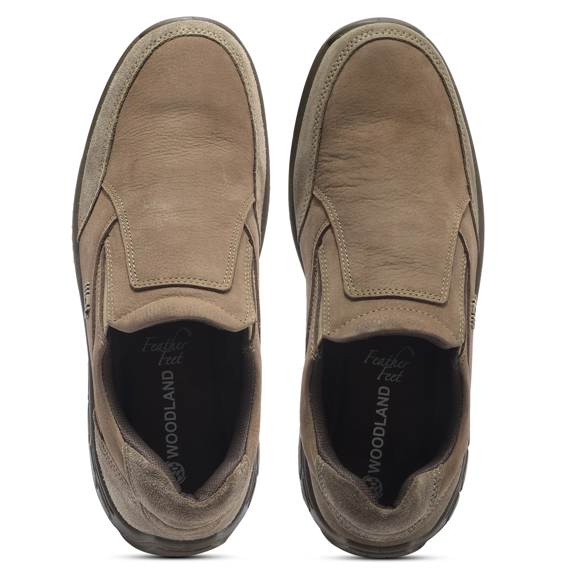 Khaki Casual slip-on shoes for men - Thumbnail 4