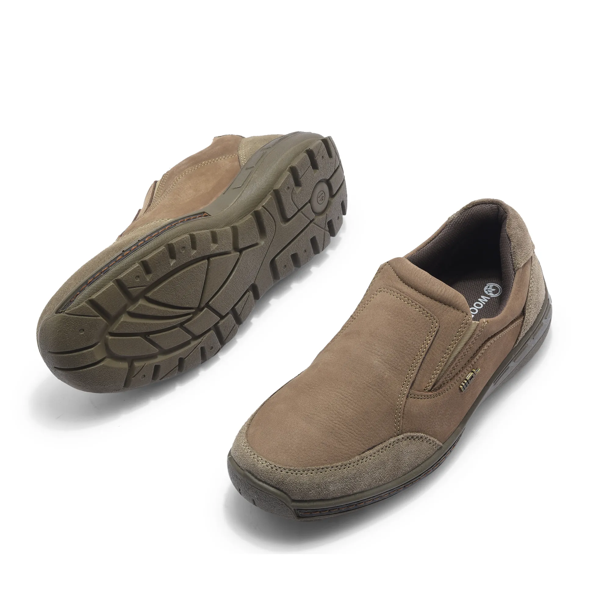 Khaki Casual slip-on shoes for men - Thumbnail 5