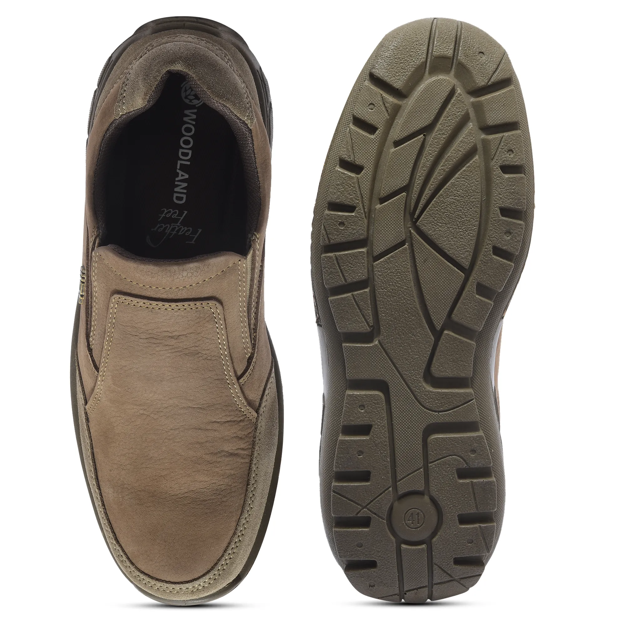 Khaki Casual slip-on shoes for men - Thumbnail 8