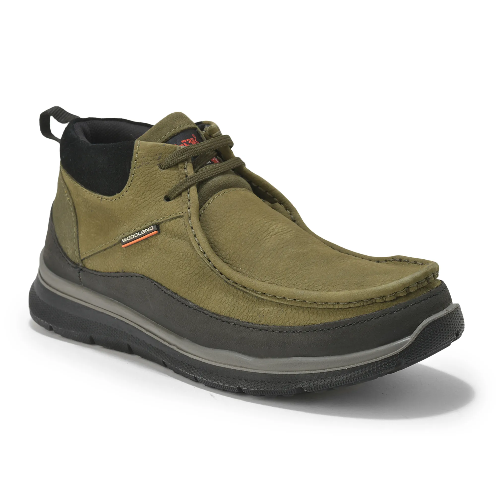Olive Green Mid- top Boots for Men - Thumbnail 3