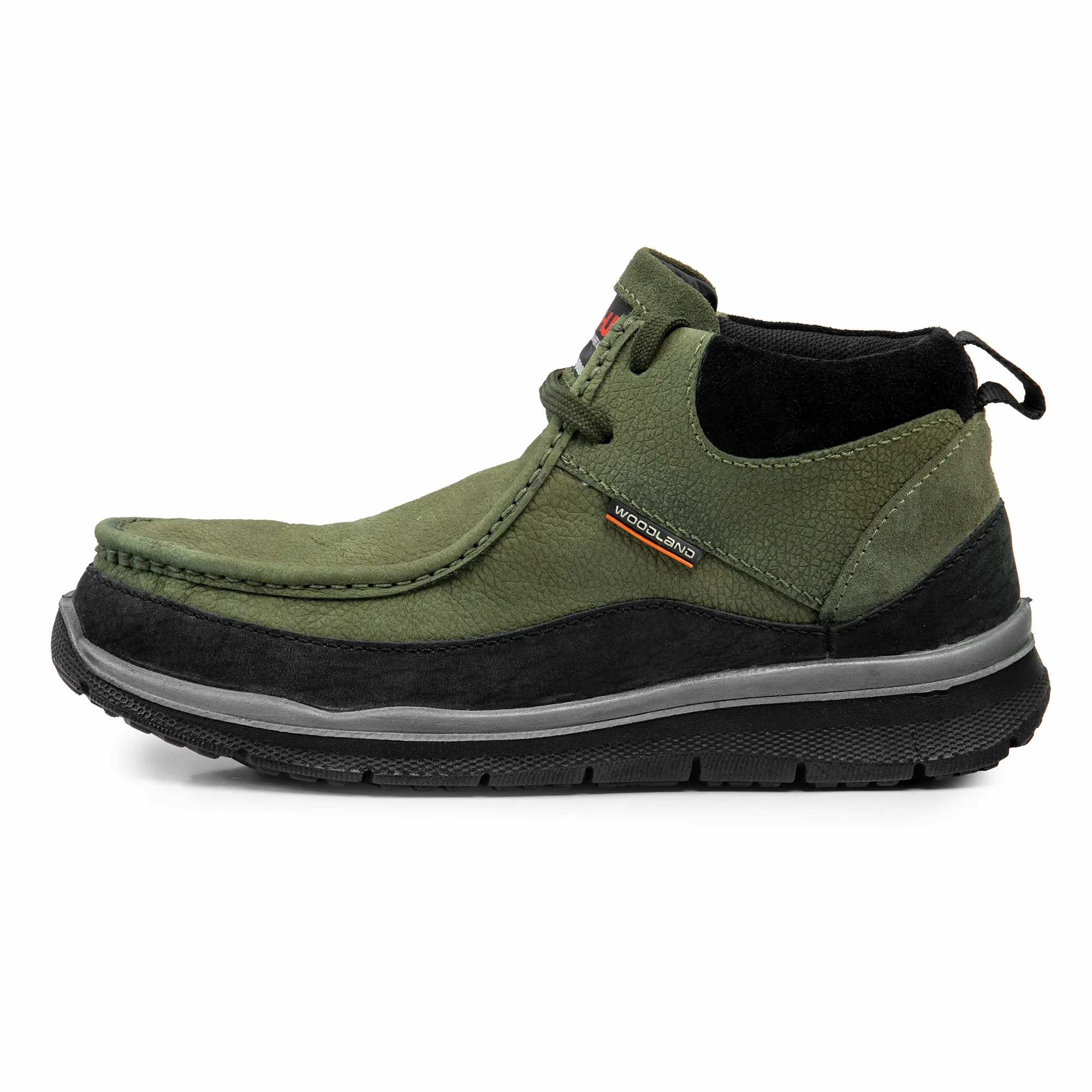Olive Green Mid- top Boots for Men - Thumbnail 4