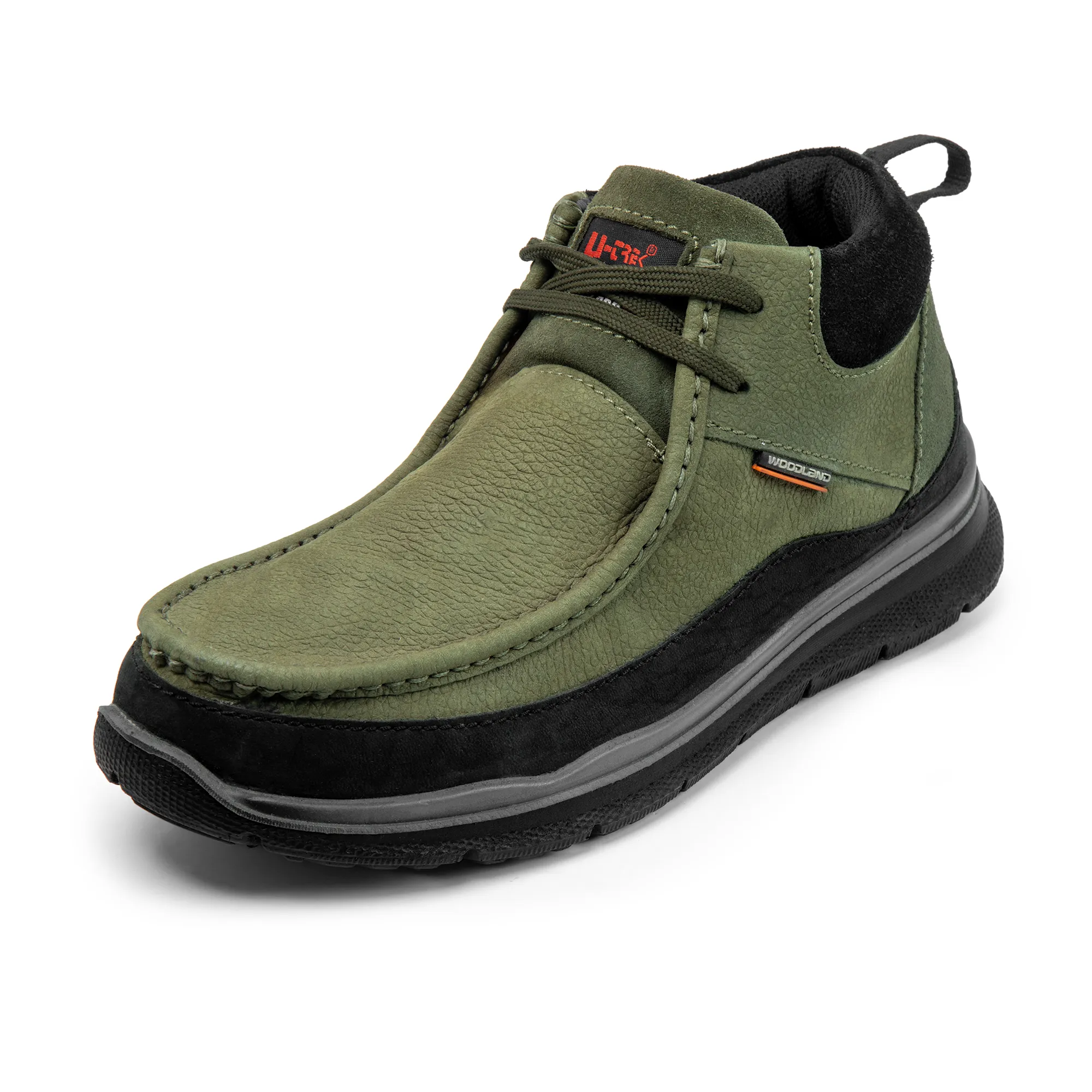 Olive Green Mid- top Boots for Men - Thumbnail 5