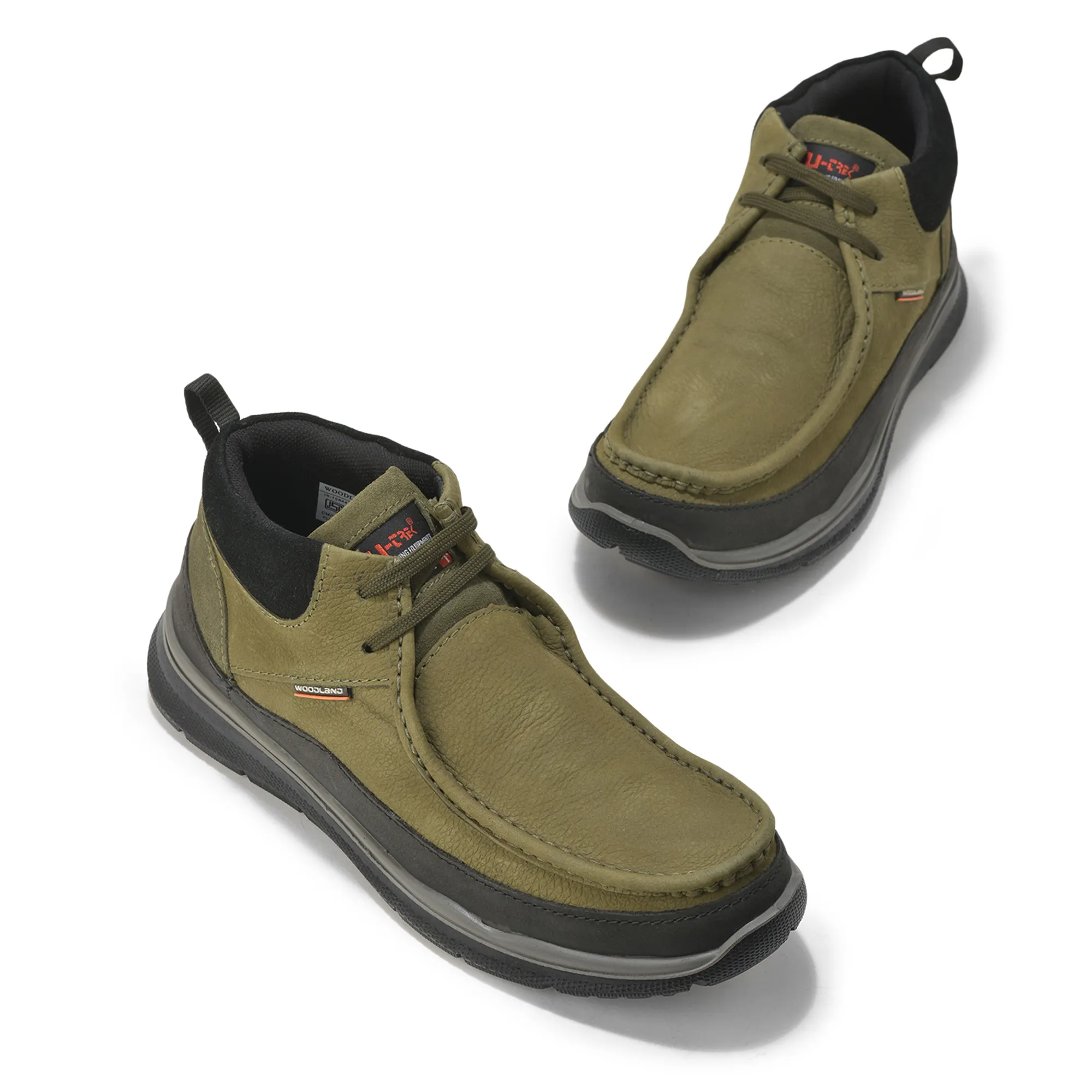 Olive Green Mid- top Boots for Men - Thumbnail 4