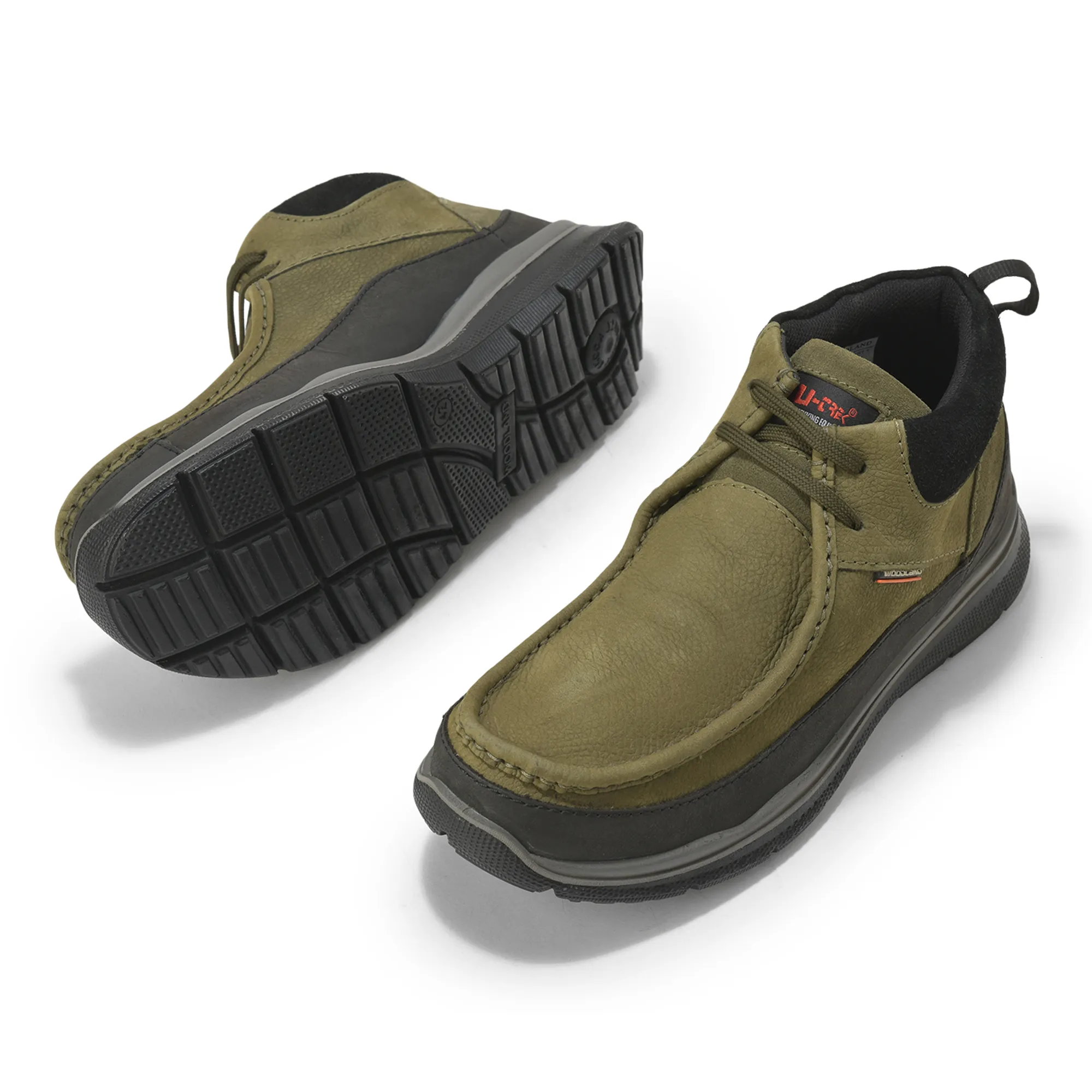 Olive Green Mid- top Boots for Men - Thumbnail 6