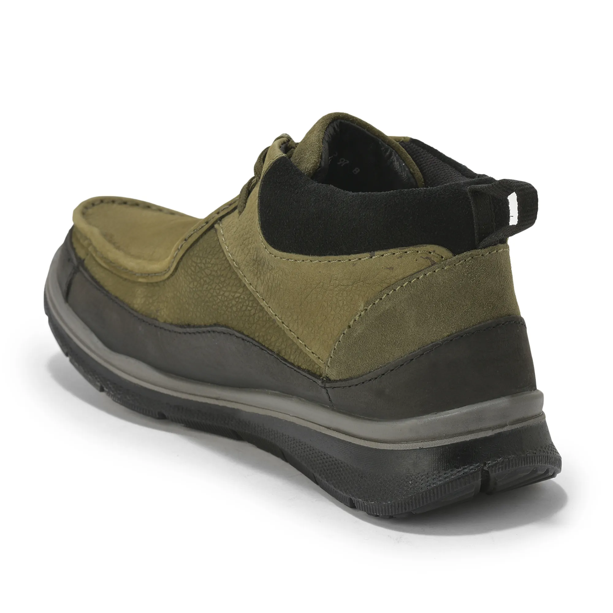 Olive Green Mid- top Boots for Men - Thumbnail 7
